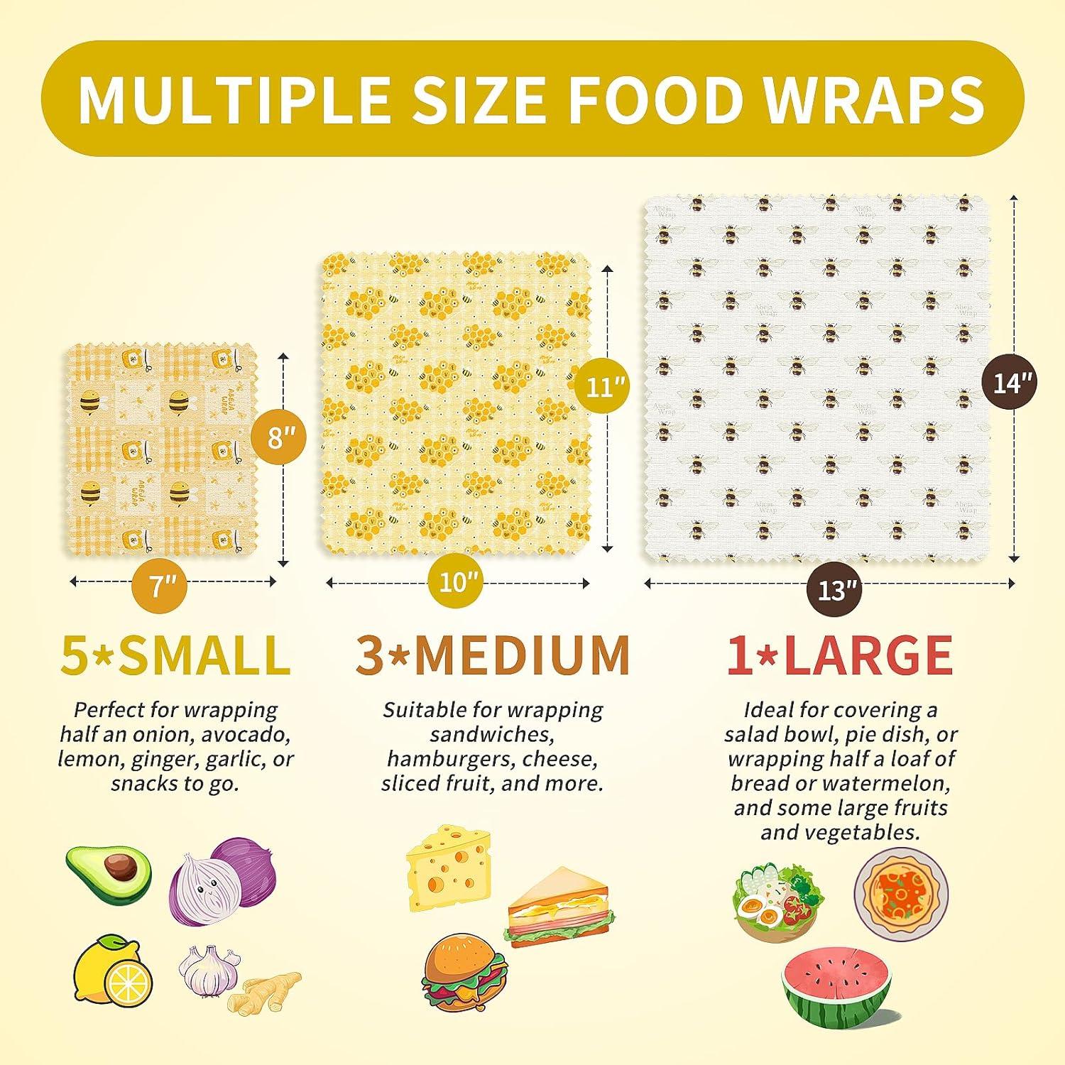 Envolturas de Cera de Abeja 9-Pack Abejawrap - Reutilizables
