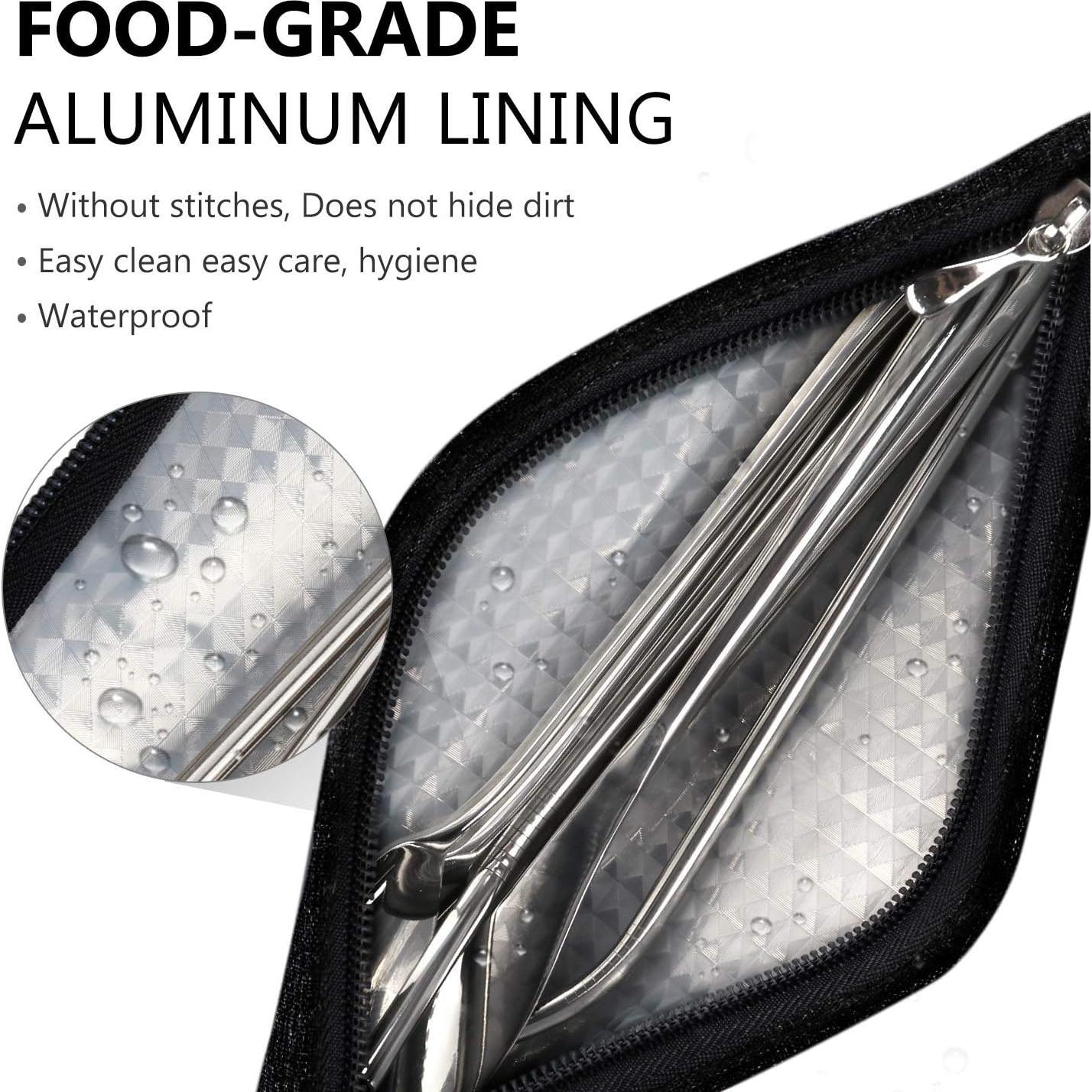 Funda de Utensilios de Viaje Aosbos - Revestimiento Aluminio Negro