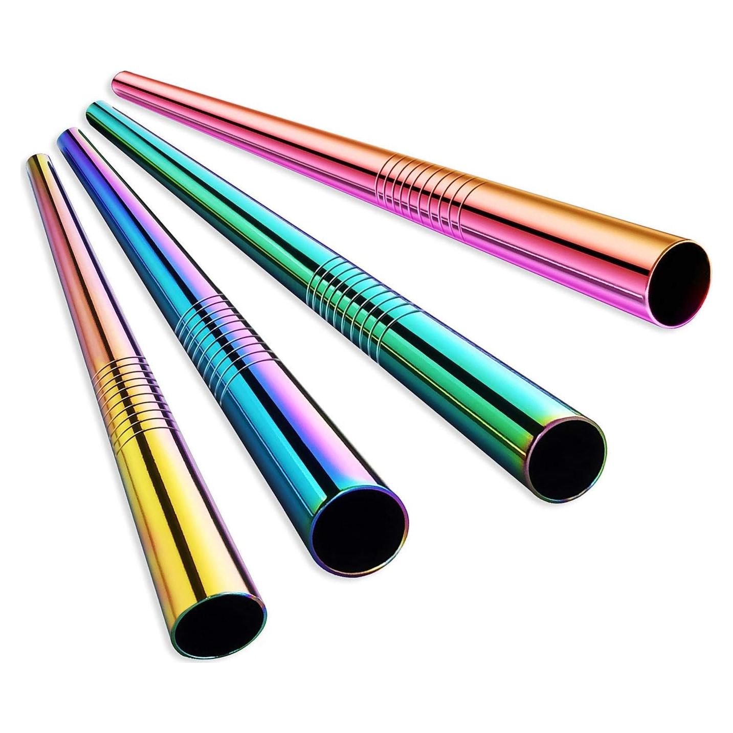 Pajitas de Metal Reutilizables ALINK 4 Unidades Arcoíris