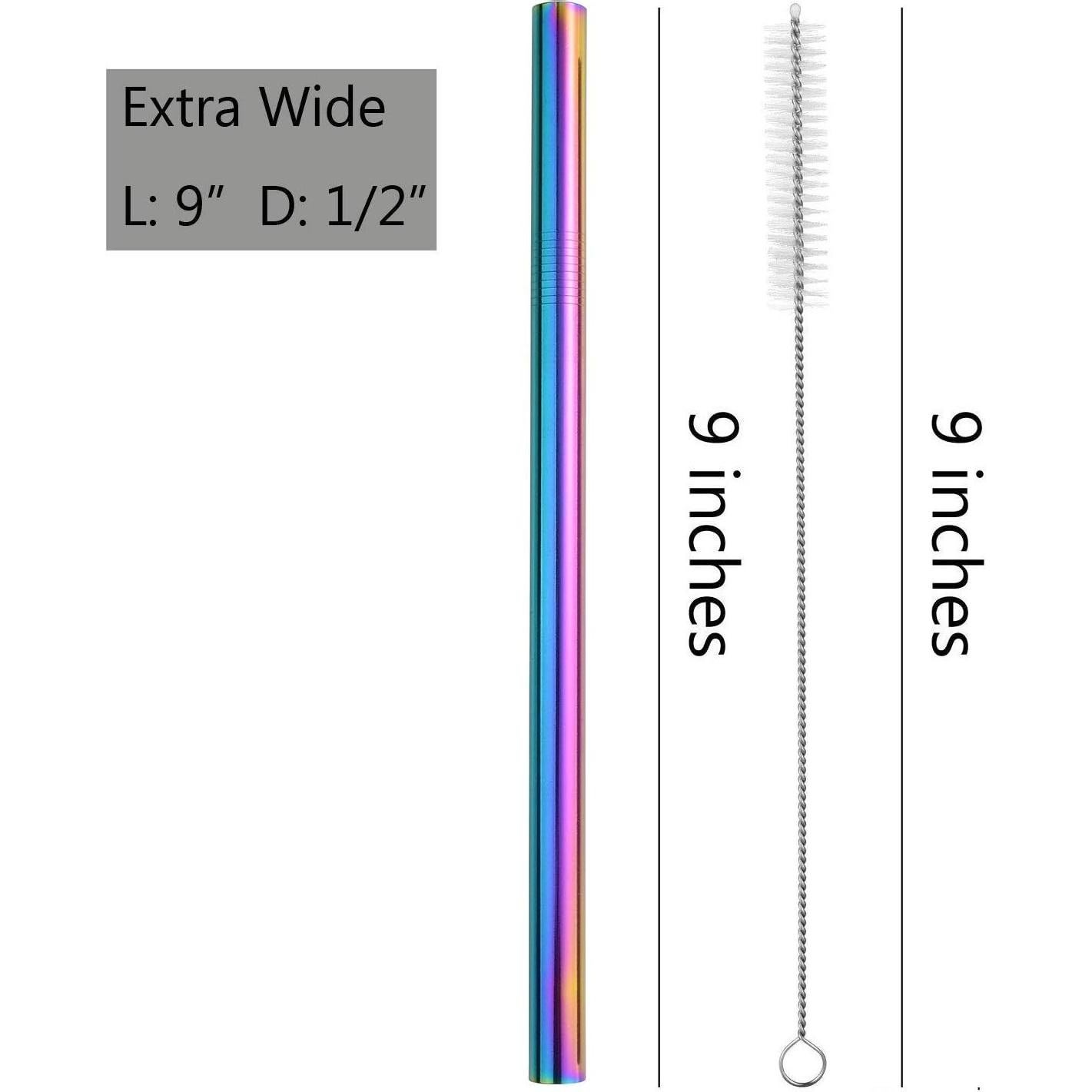 Pajitas de Metal Reutilizables ALINK 4 Unidades Arcoíris