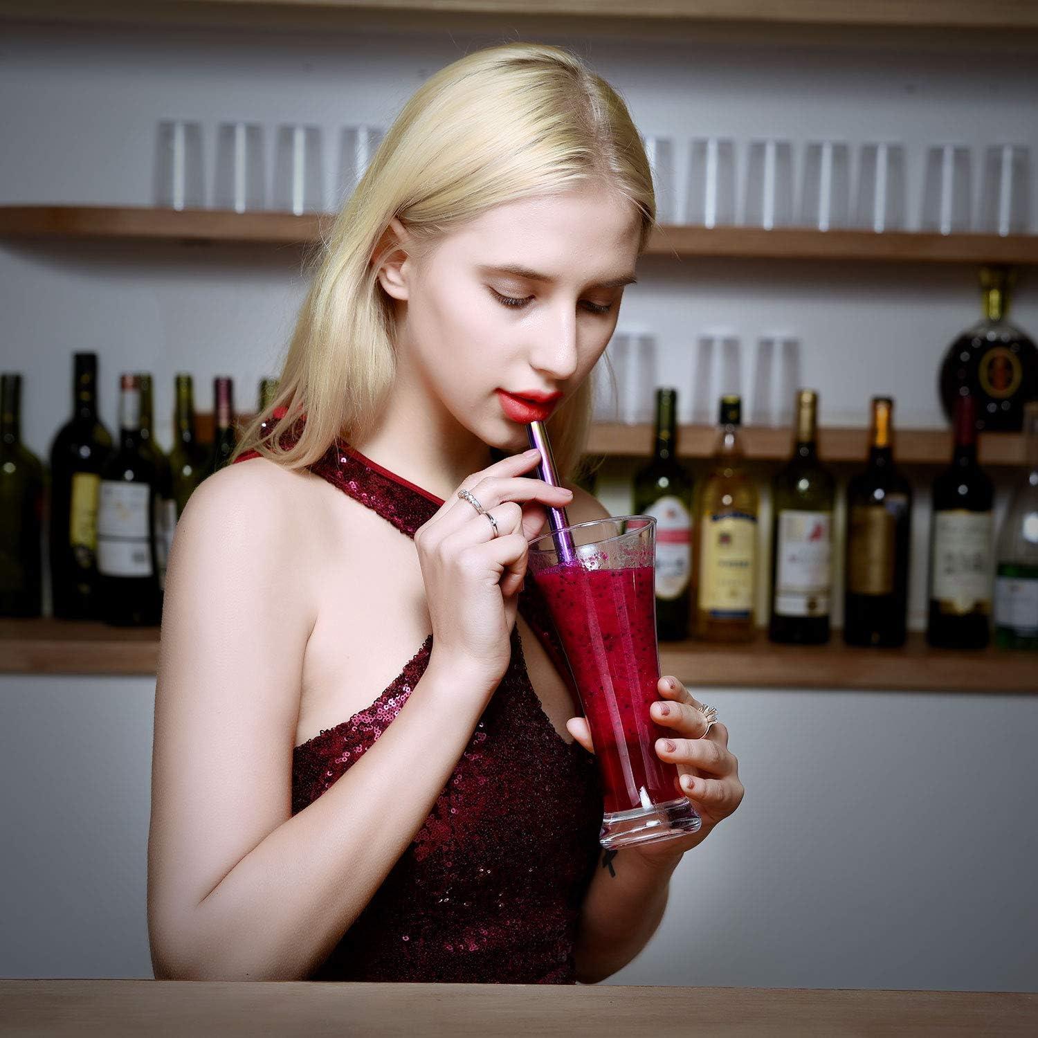 Pajitas de Metal Reutilizables ALINK 4 Unidades Arcoíris