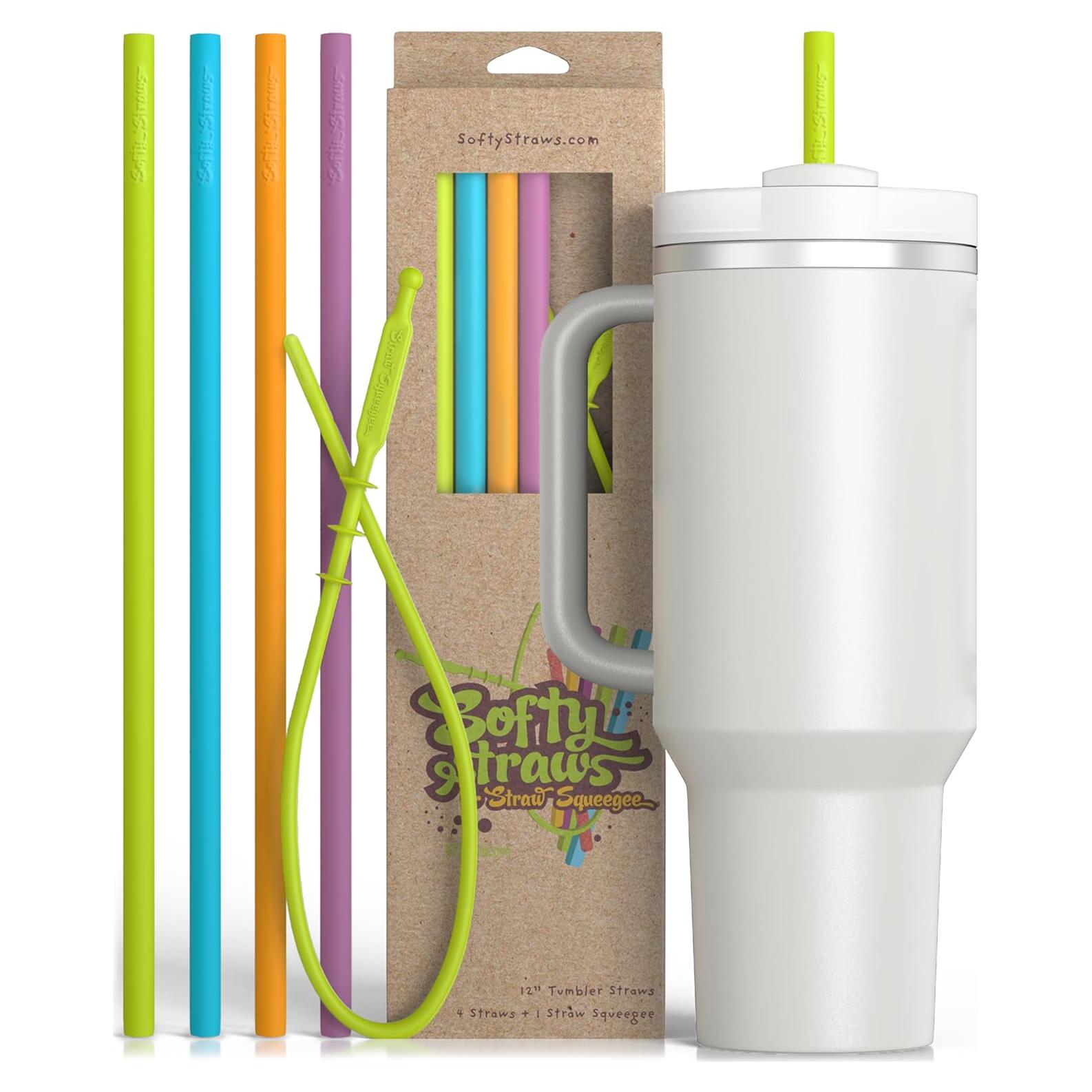 Popotes de Silicona Reutilizables Softy 30.48 cm para Tazas Stanley