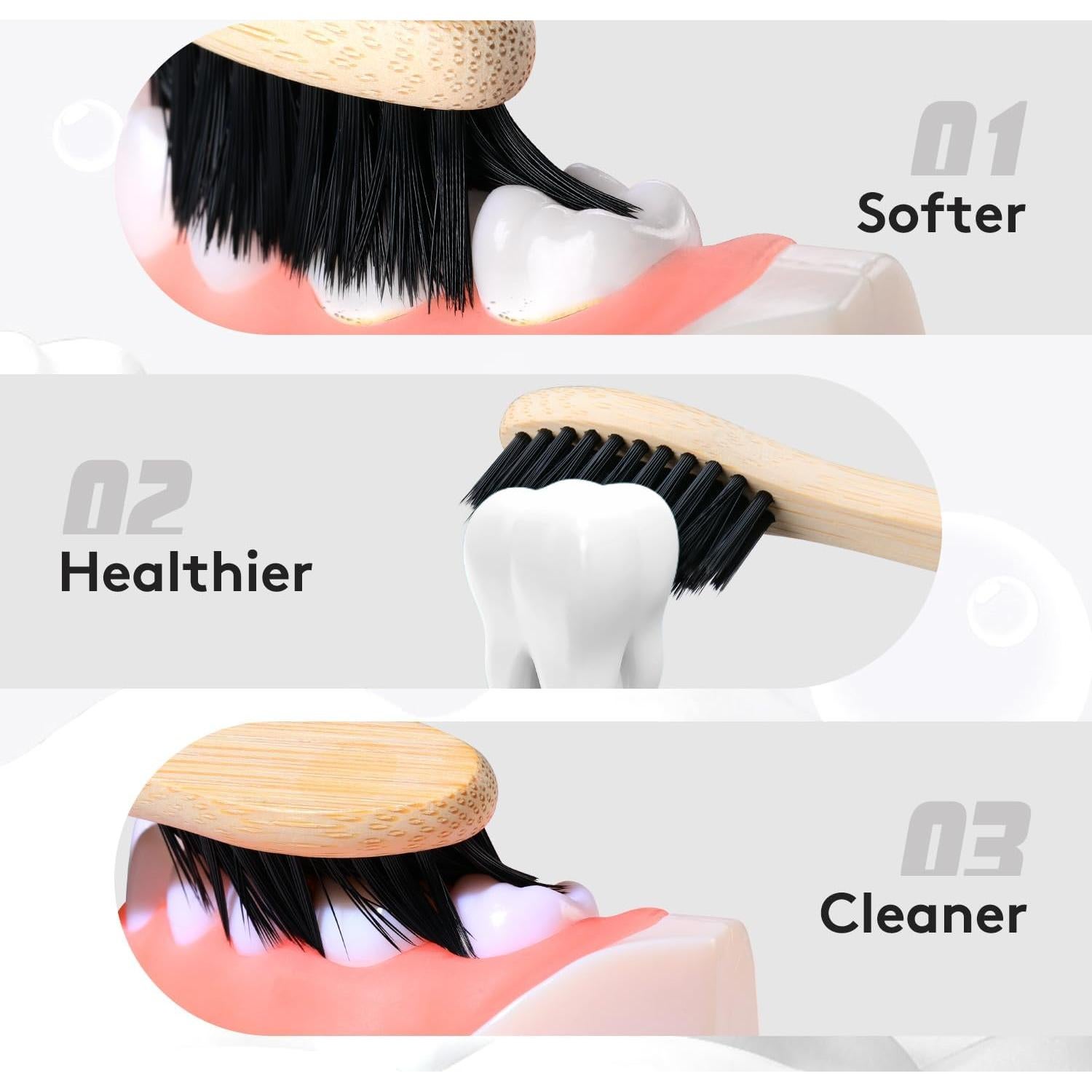 Cepillo de Dientes de Bambú Virgin Forest 10 Unidades Cerdas Suaves