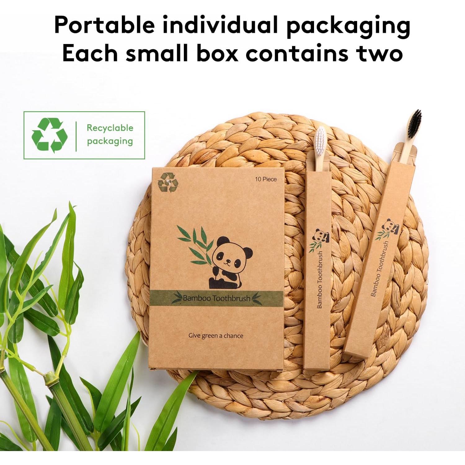Cepillo de Dientes de Bambú Virgin Forest 10 Unidades Cerdas Suaves