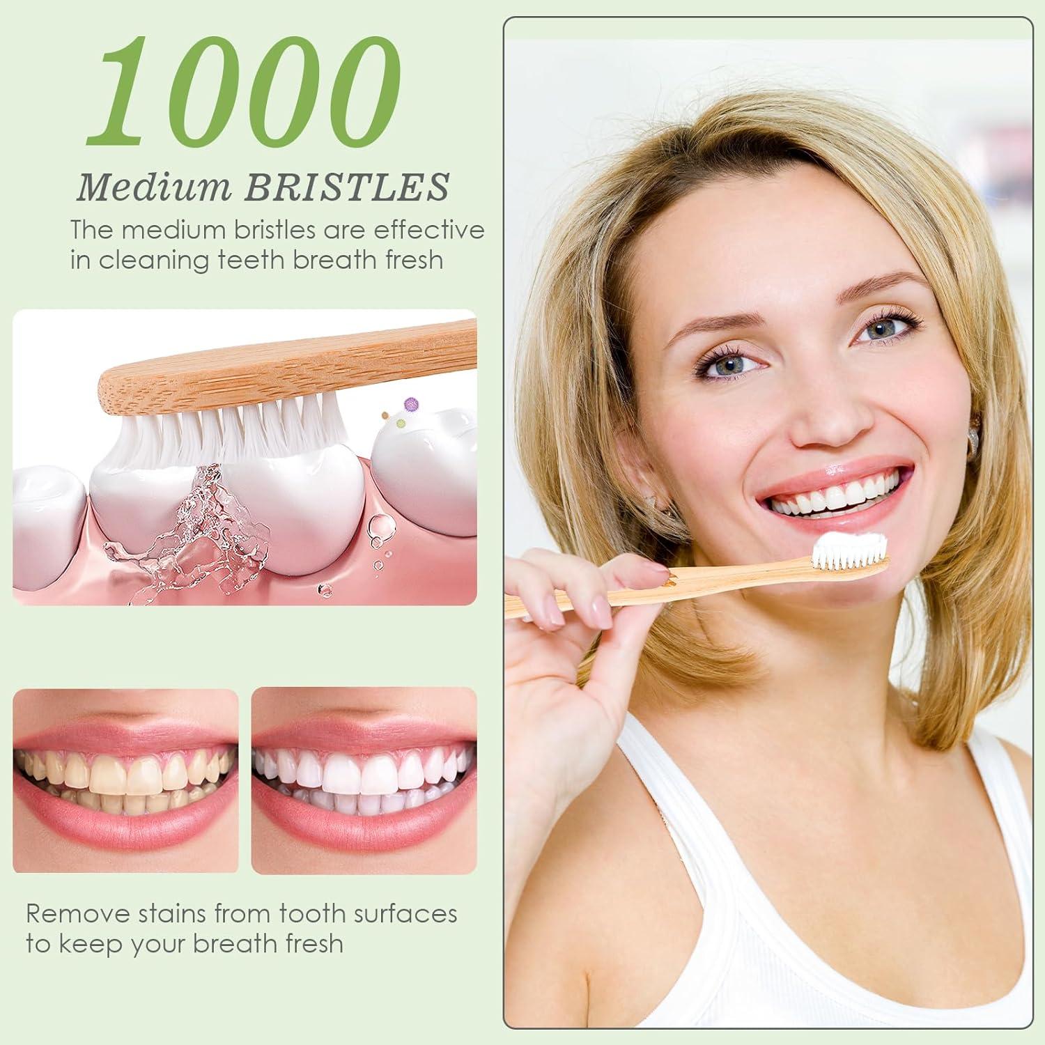 Paquete de 30 Cepillos de Dientes de Bambú Navona Ecológicos