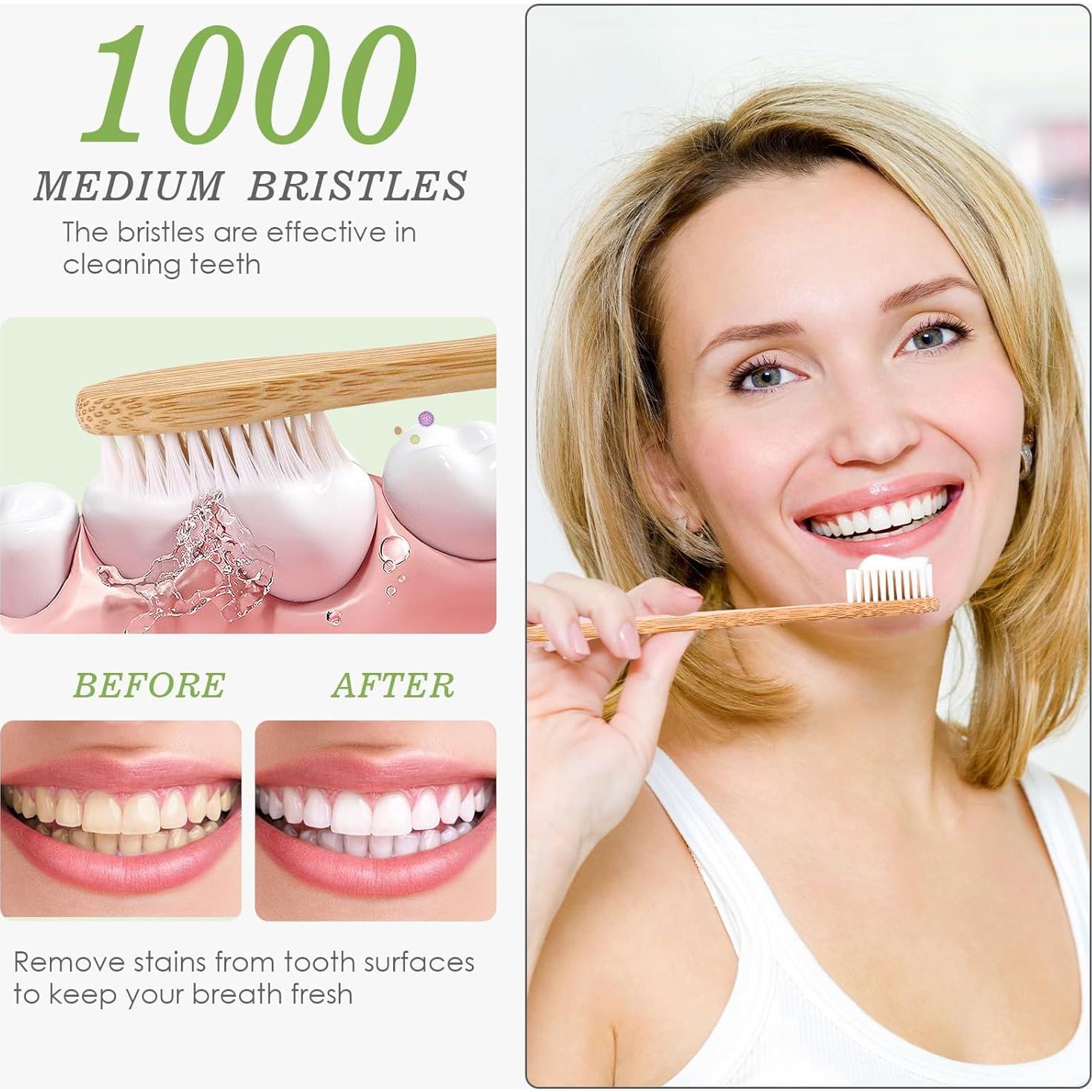 Paquete de 30 Cepillos de Dientes de Bambú Navona Ecológicos