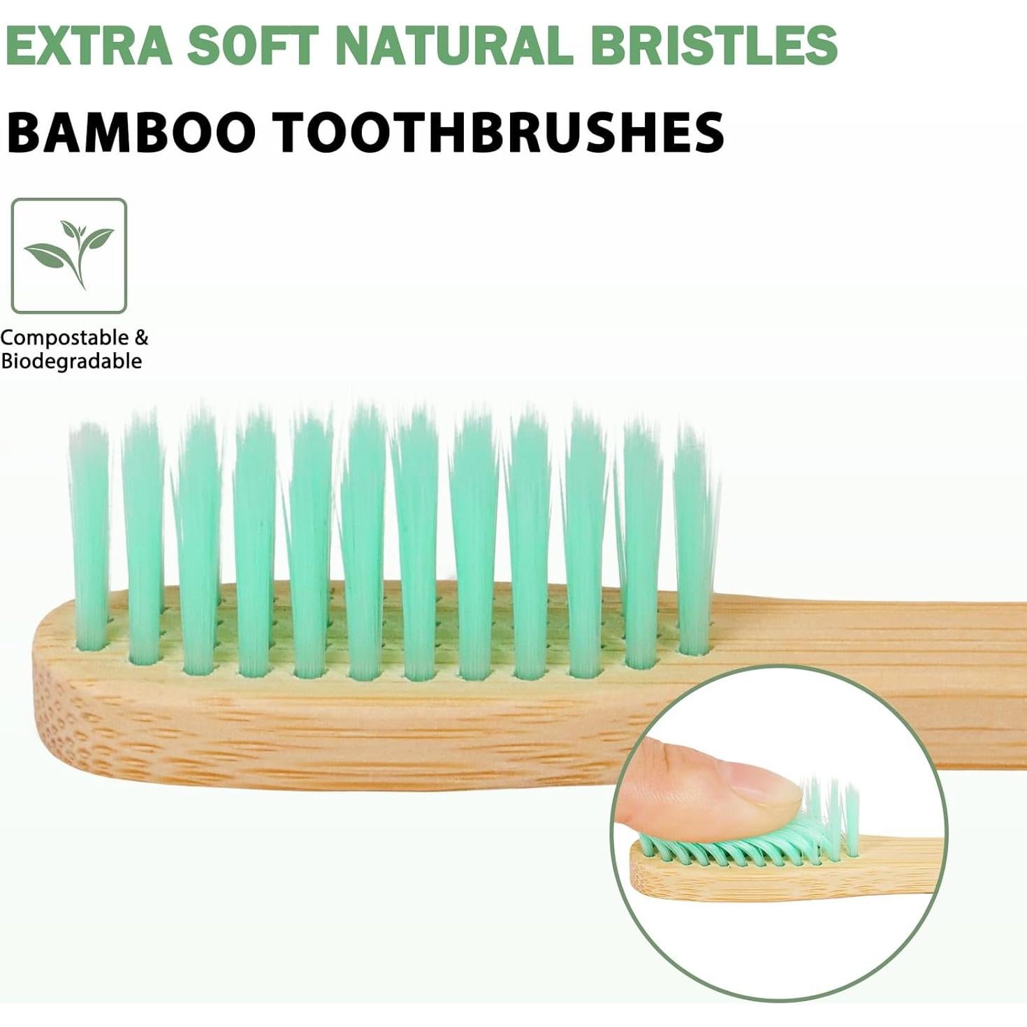 Paquete de 8 cepillos de dientes de bambú Tetragonal Tree