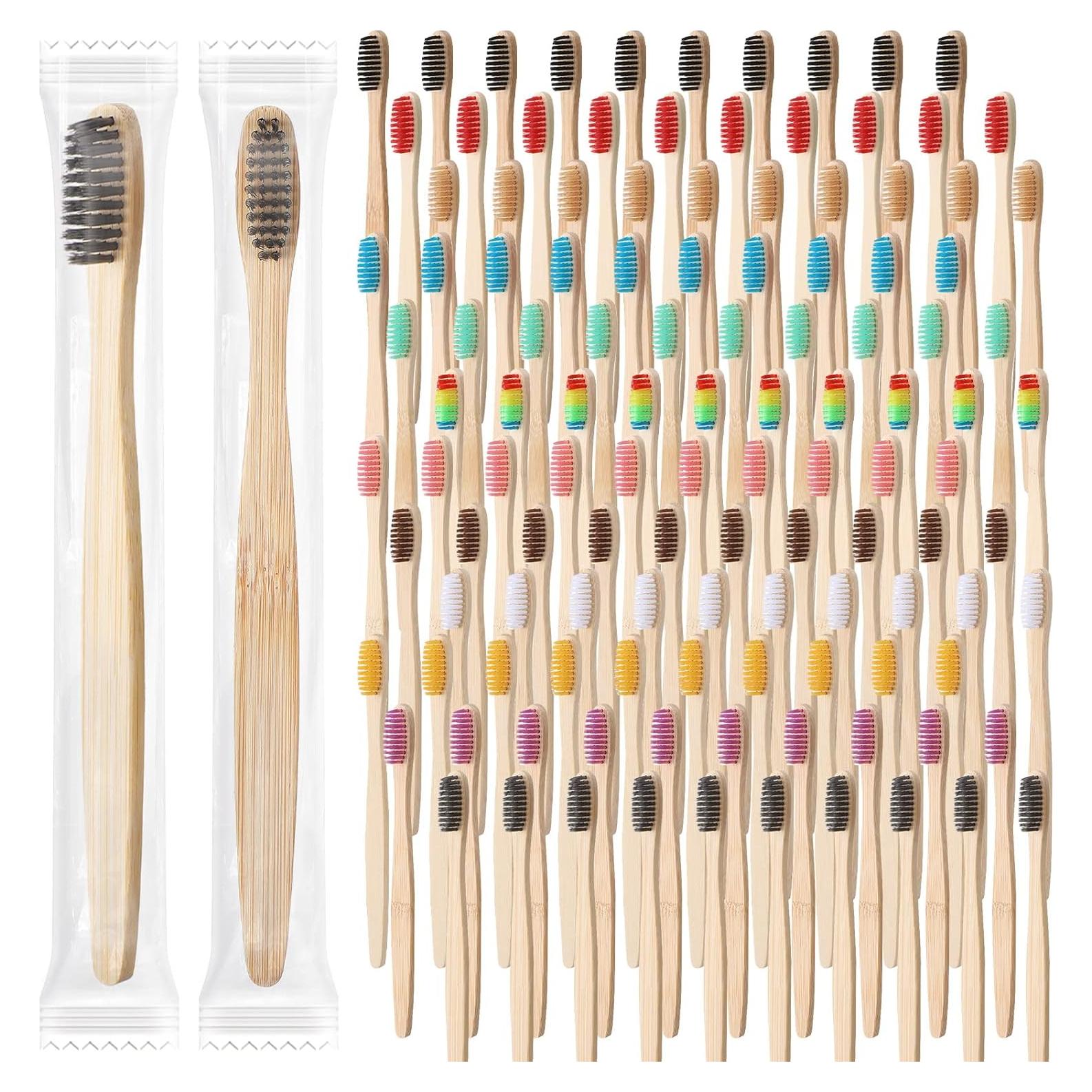 120 Cepillos de Dientes de Bambú Sieral - Cerda Suave, 17.5 cm