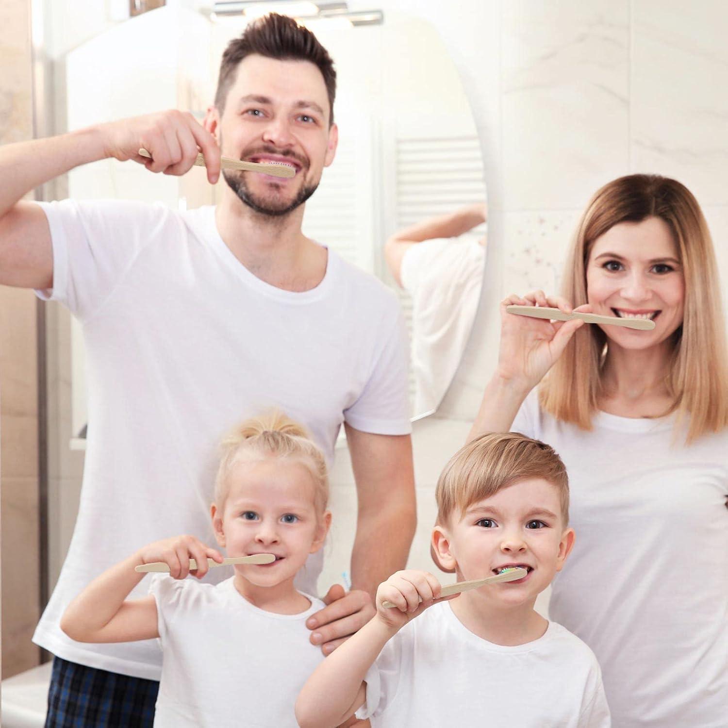 120 Cepillos de Dientes de Bambú Sieral - Cerda Suave, 17.5 cm