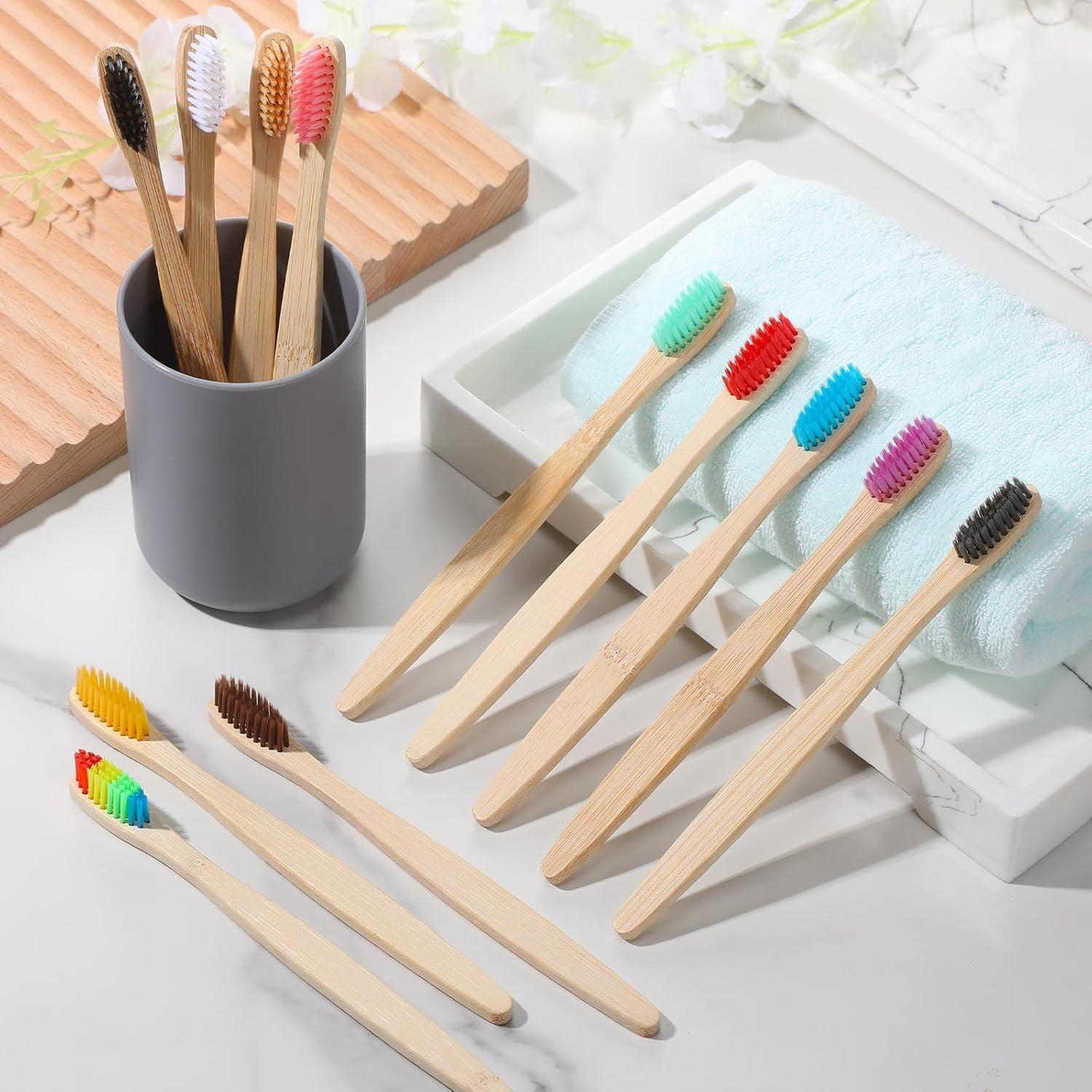 120 Cepillos de Dientes de Bambú Sieral - Cerda Suave, 17.5 cm