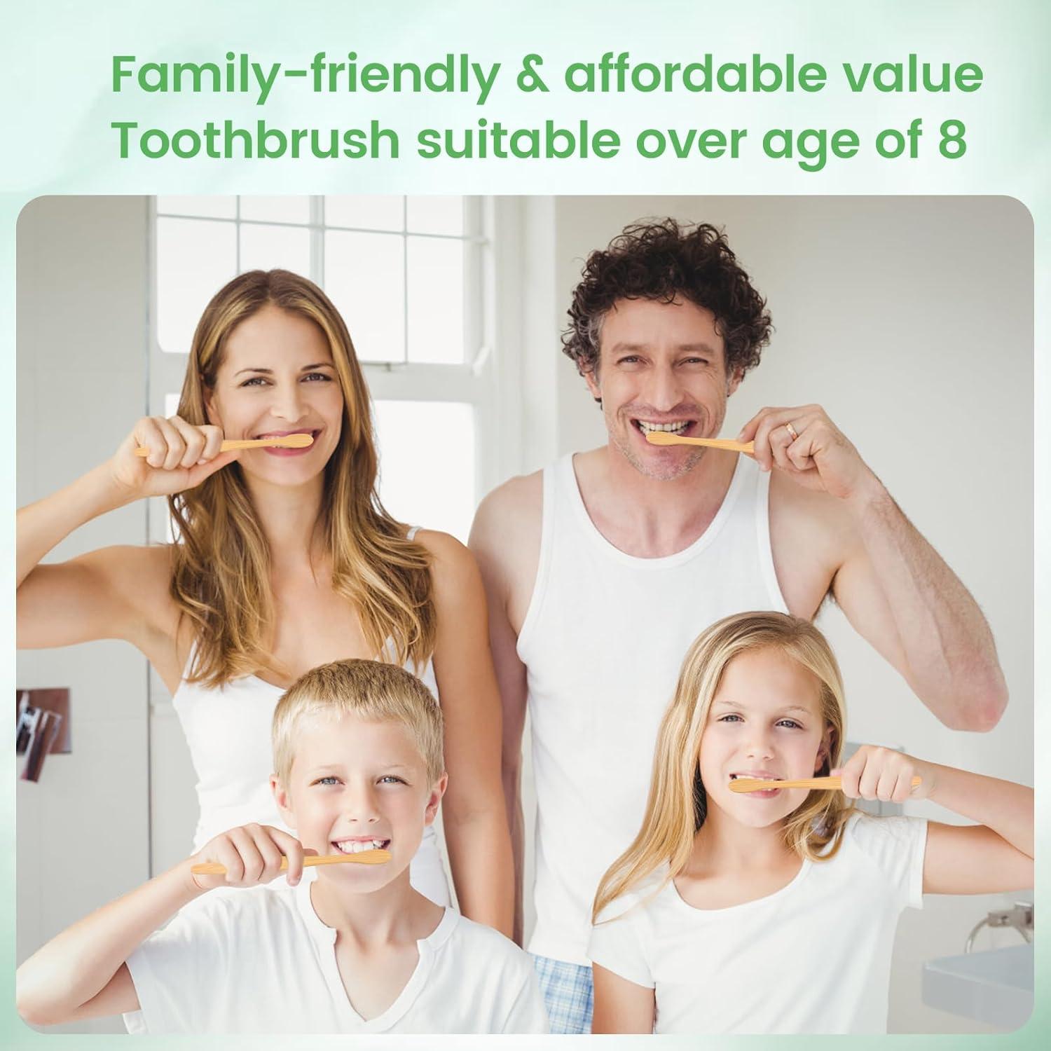 Cepillos de Dientes de Bambú Daletu Paquete de 10 Cerdas Suaves