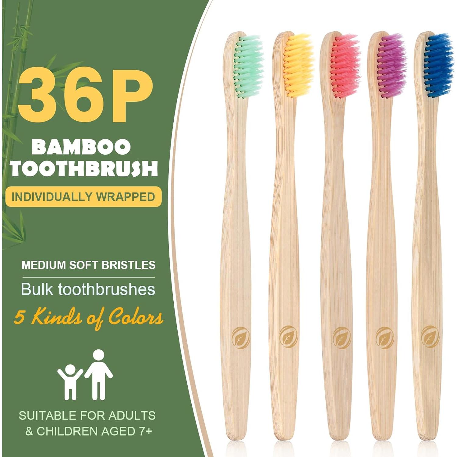 36 Cepillos de Dientes de Bambú Navona Ecológicos para Niños
