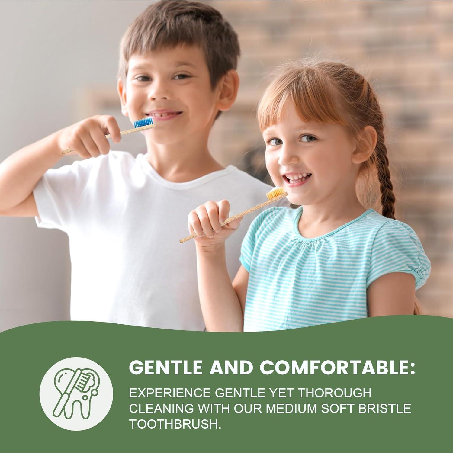 36 Cepillos de Dientes de Bambú Navona Ecológicos para Niños