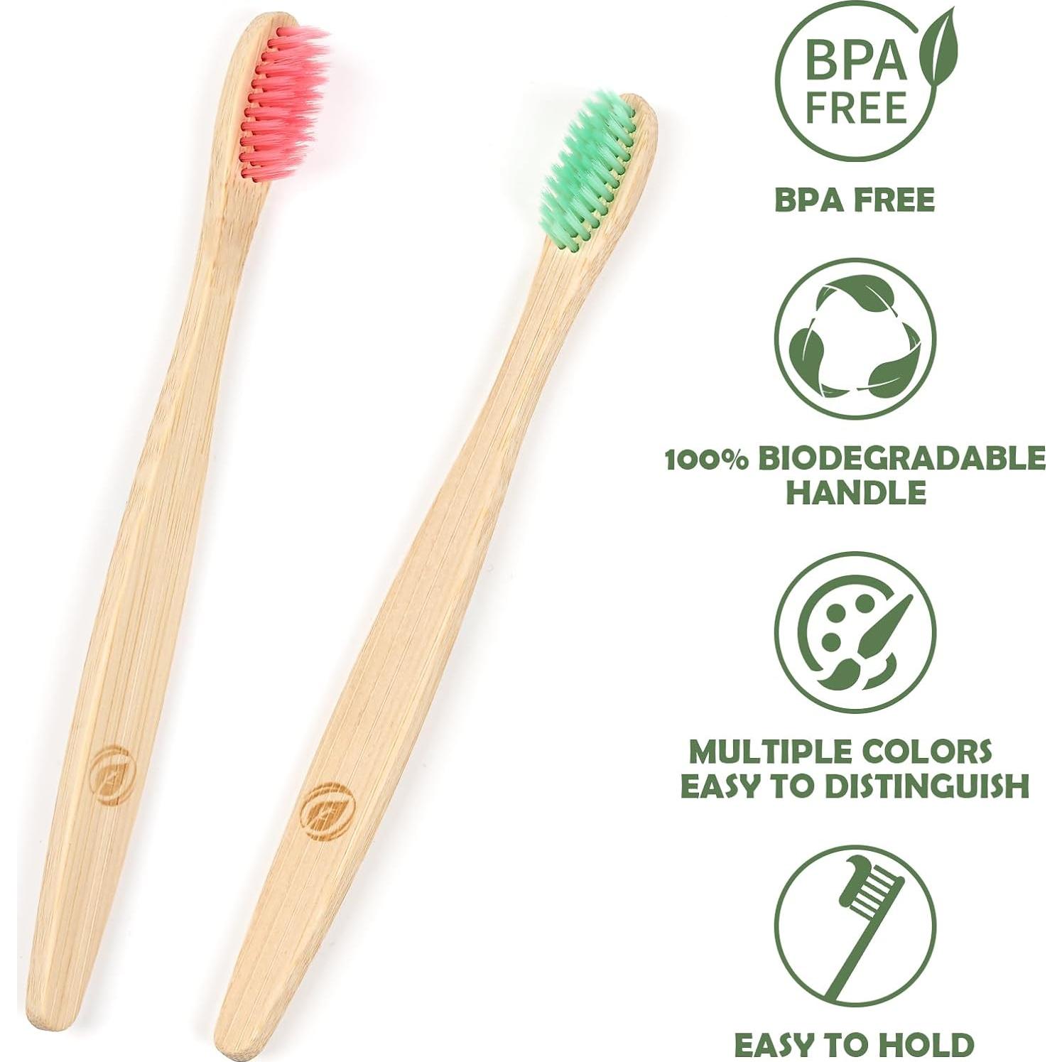 36 Cepillos de Dientes de Bambú Navona Ecológicos para Niños