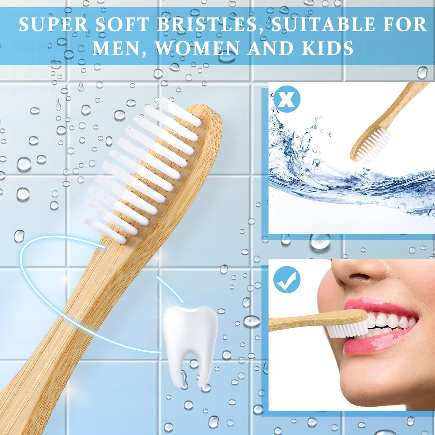 100 Cepillos de Dientes Desechables Sliner Prepasta Bambú