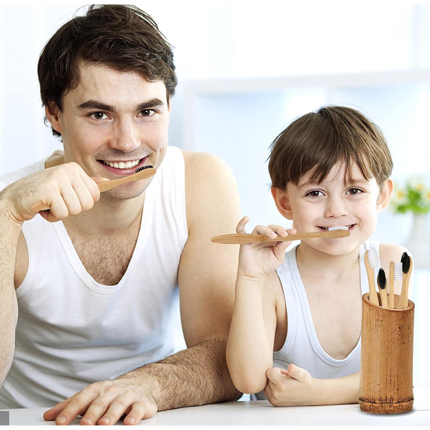 Cepillos de Dientes de Bambú Miresico - Paquete de 10 Medianos Ecológicos