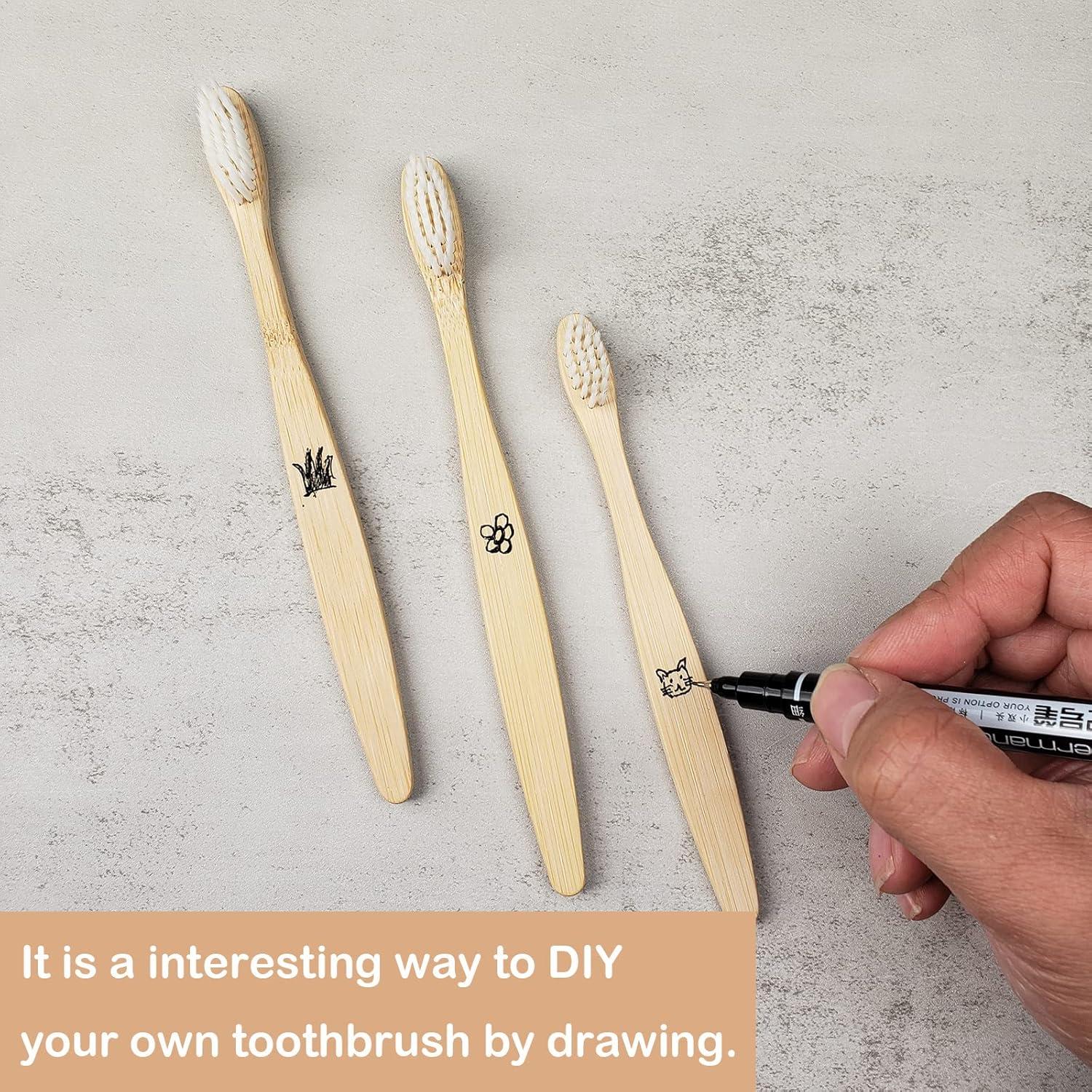 Cepillos de Dientes de Bambú SEVENHEAD 2 Pcs Cerdas Suaves