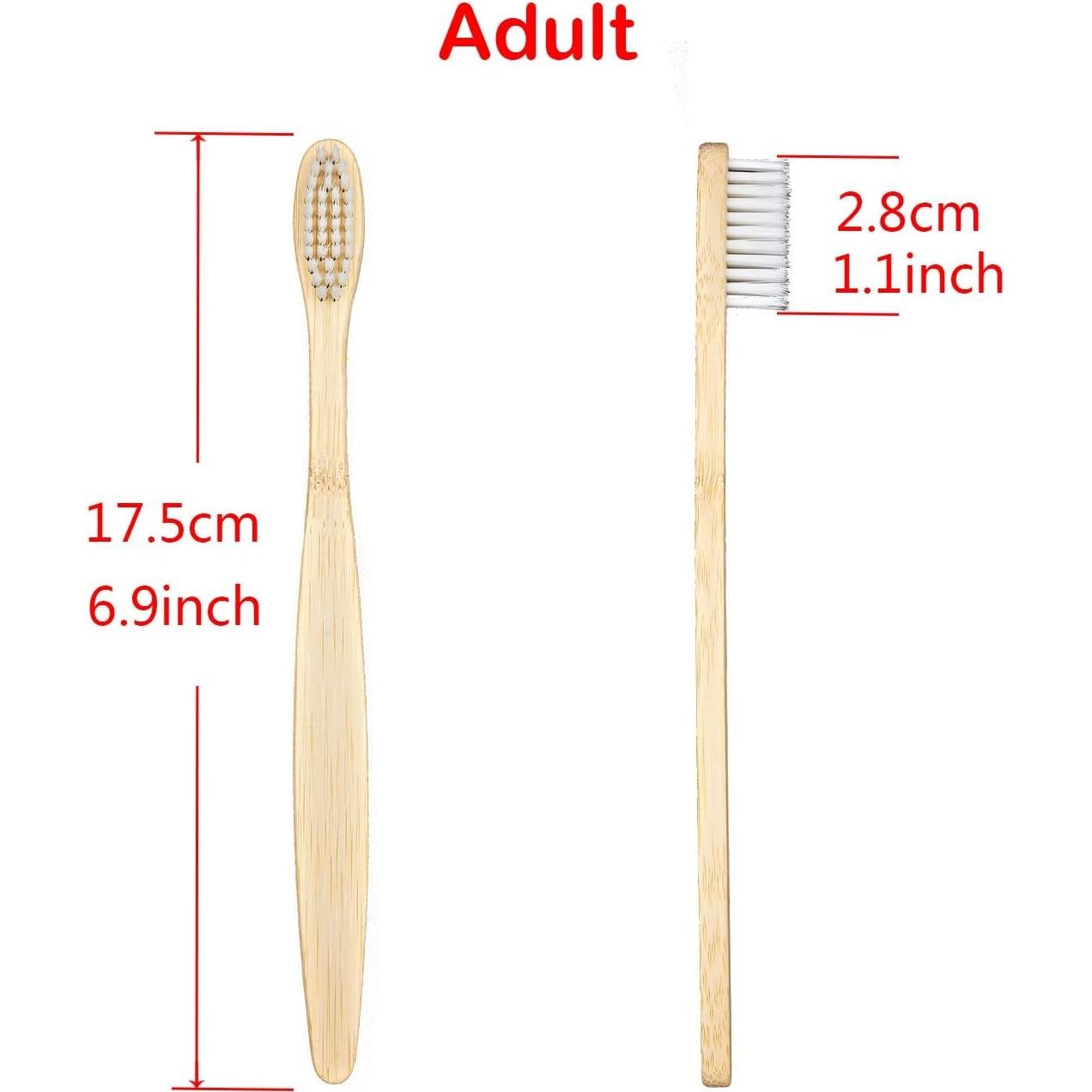 Cepillos de Dientes de Bambú SEVENHEAD 2 Pcs Cerdas Suaves