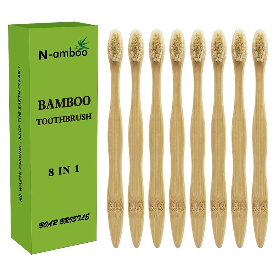 Cepillo de Dientes Ecológico N-amboo 8 Piezas Biodegradables