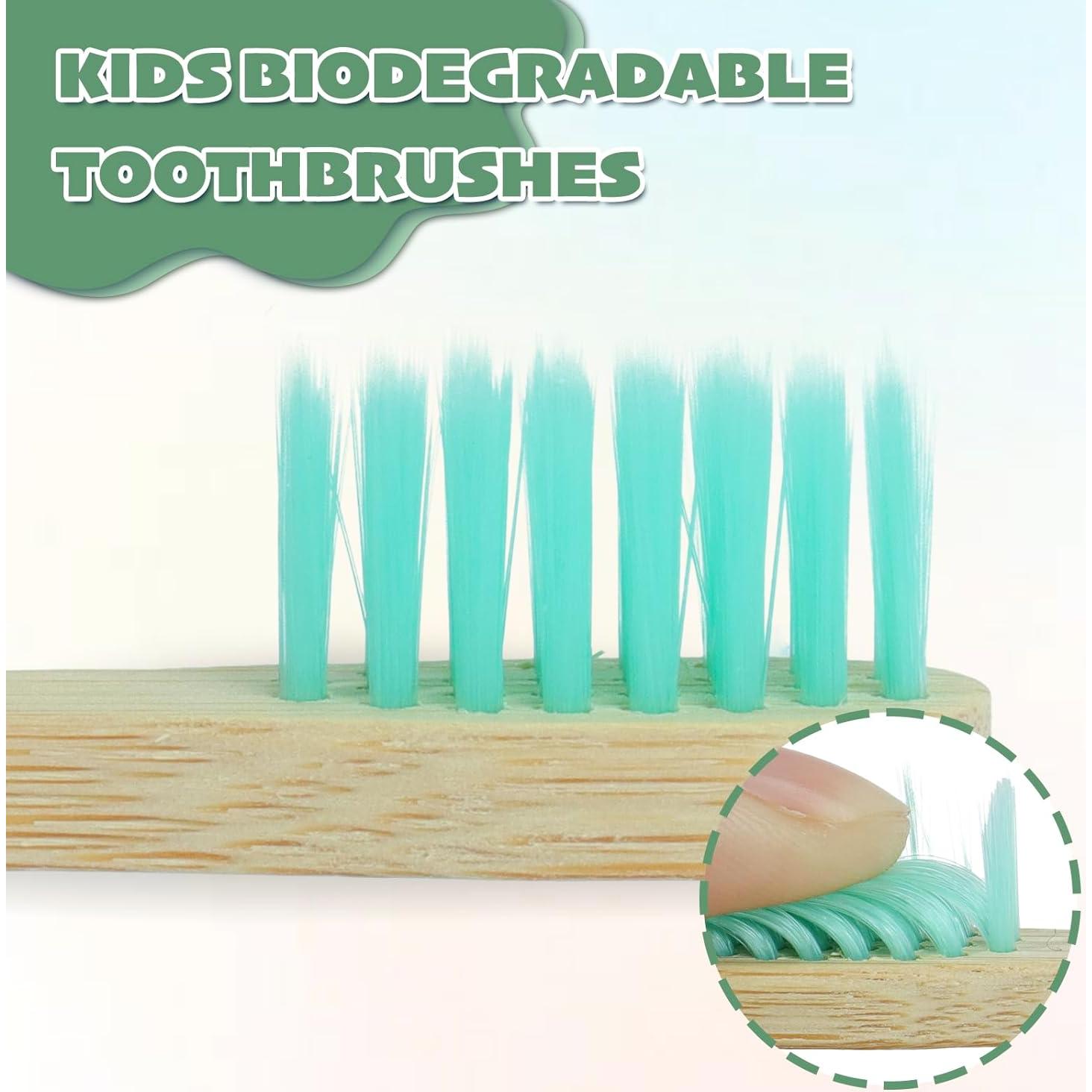 Paquete de 6 cepillos de dientes de bambú PAEYAER para niños