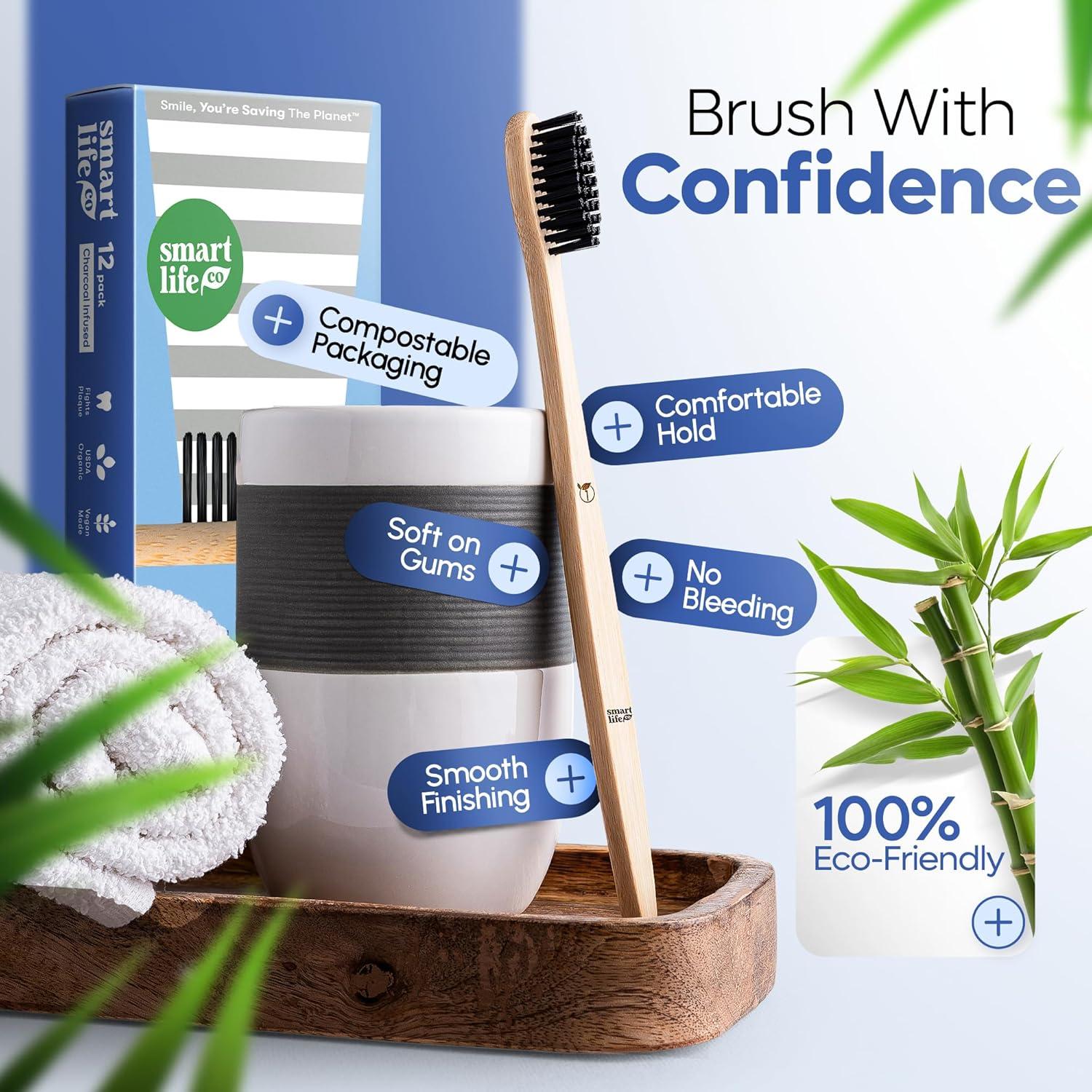 Cepillos de Dientes de Bambú SmartLifeco - Cerdas Suaves Ecológicas