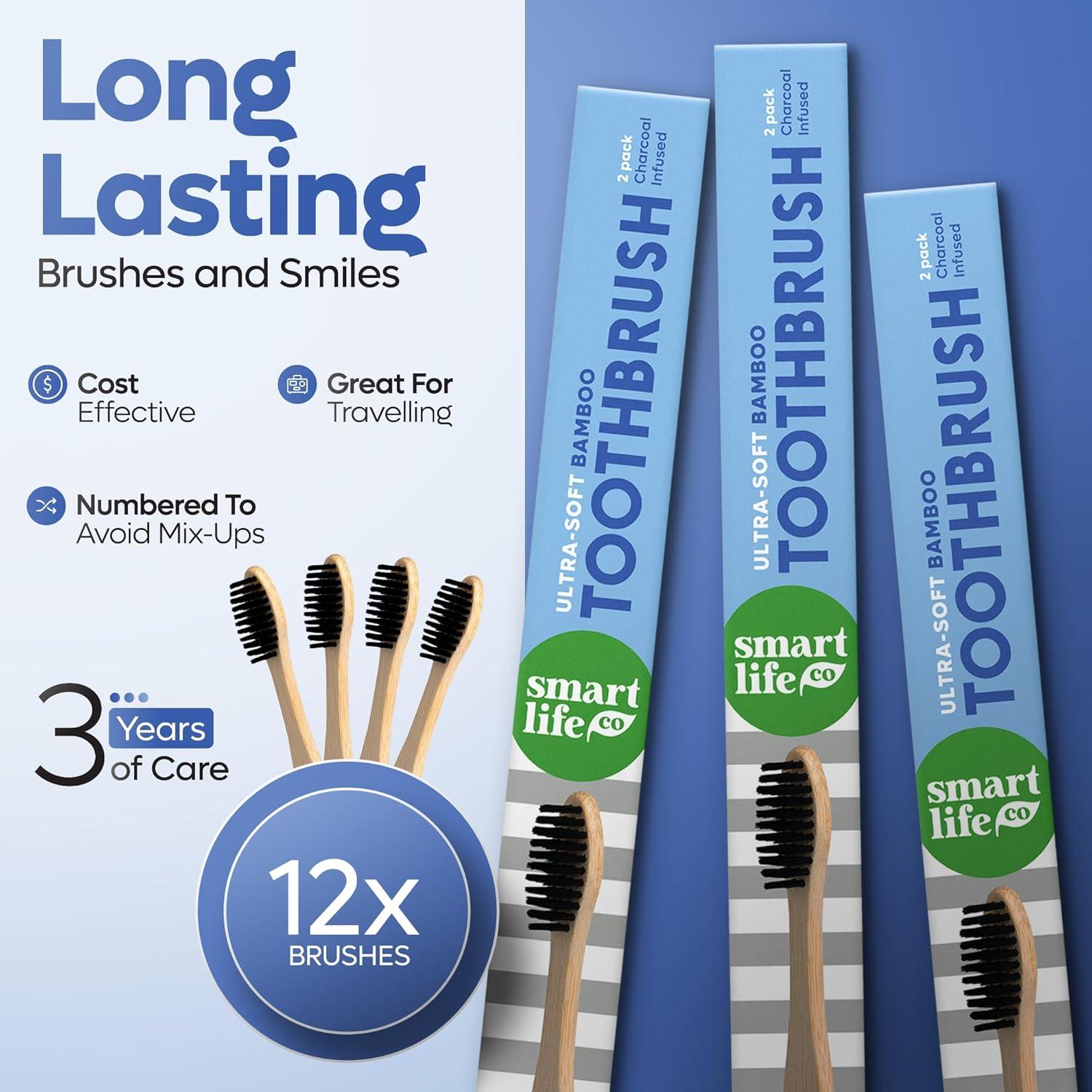 Cepillos de Dientes de Bambú SmartLifeco - Cerdas Suaves Ecológicas