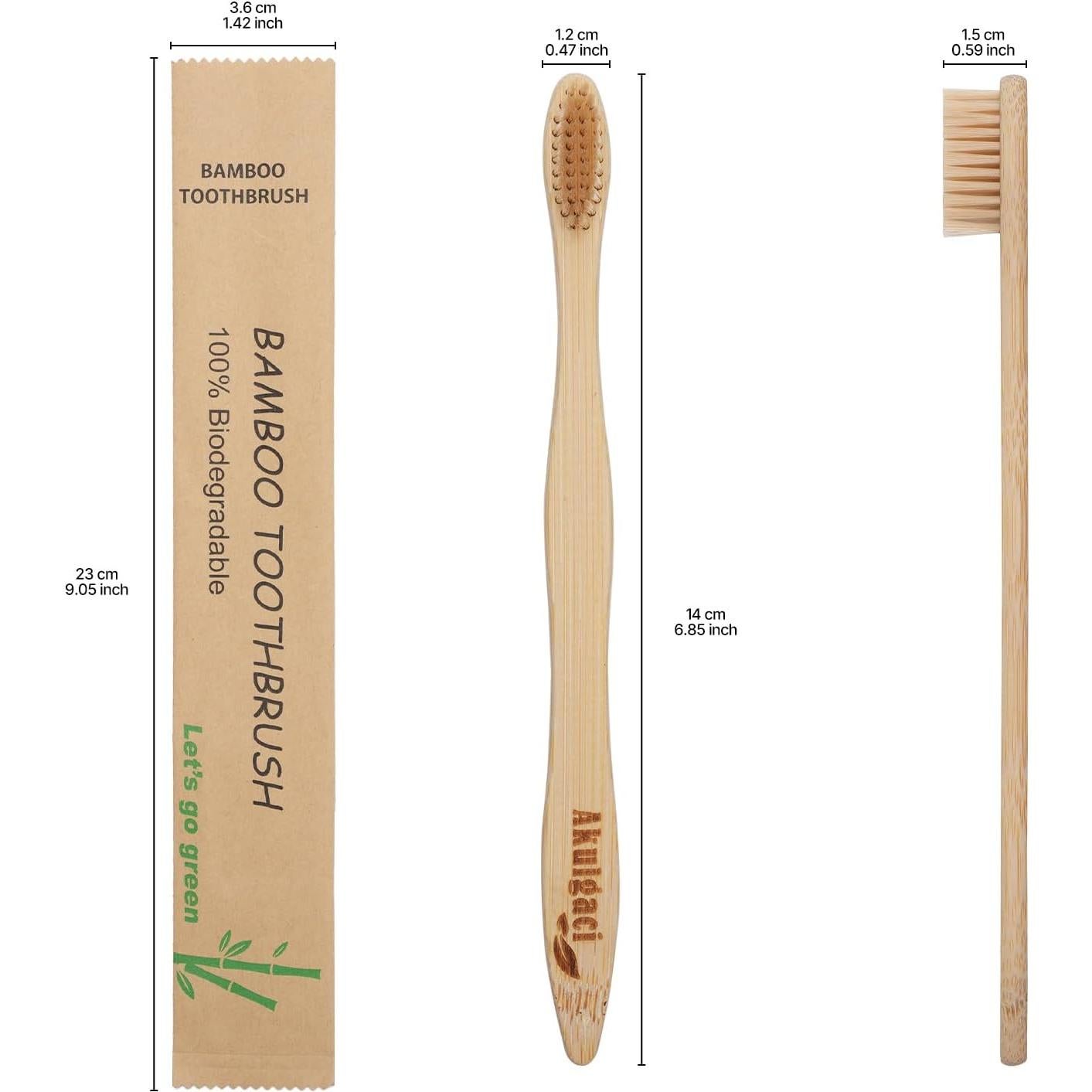 Paquete de 100 cepillos de dientes de bambú Akulgaci ecológicos