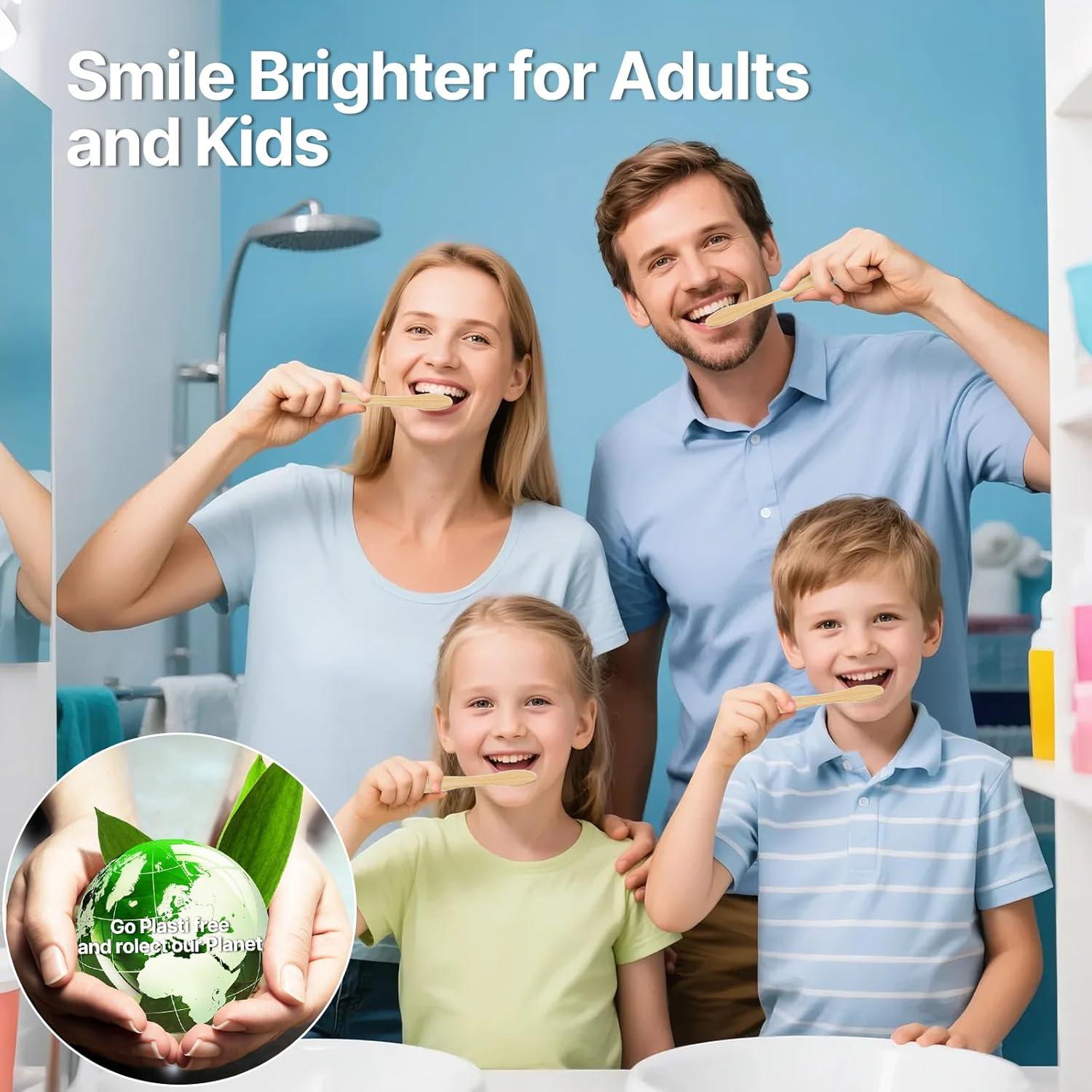 Paquete de 100 cepillos de dientes de bambú Akulgaci ecológicos