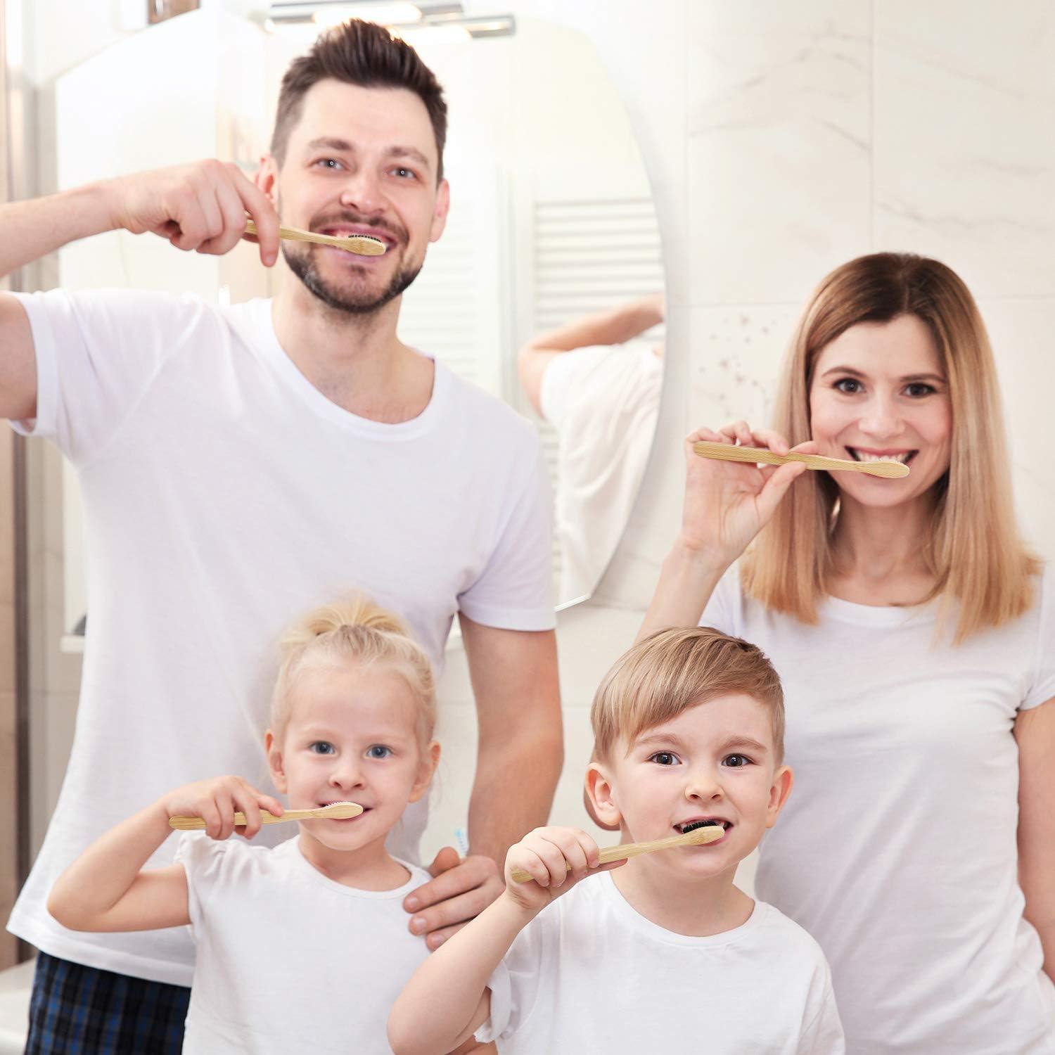 Cepillos de Dientes de Bambú Boao 20 Piezas Cerdas Suaves
