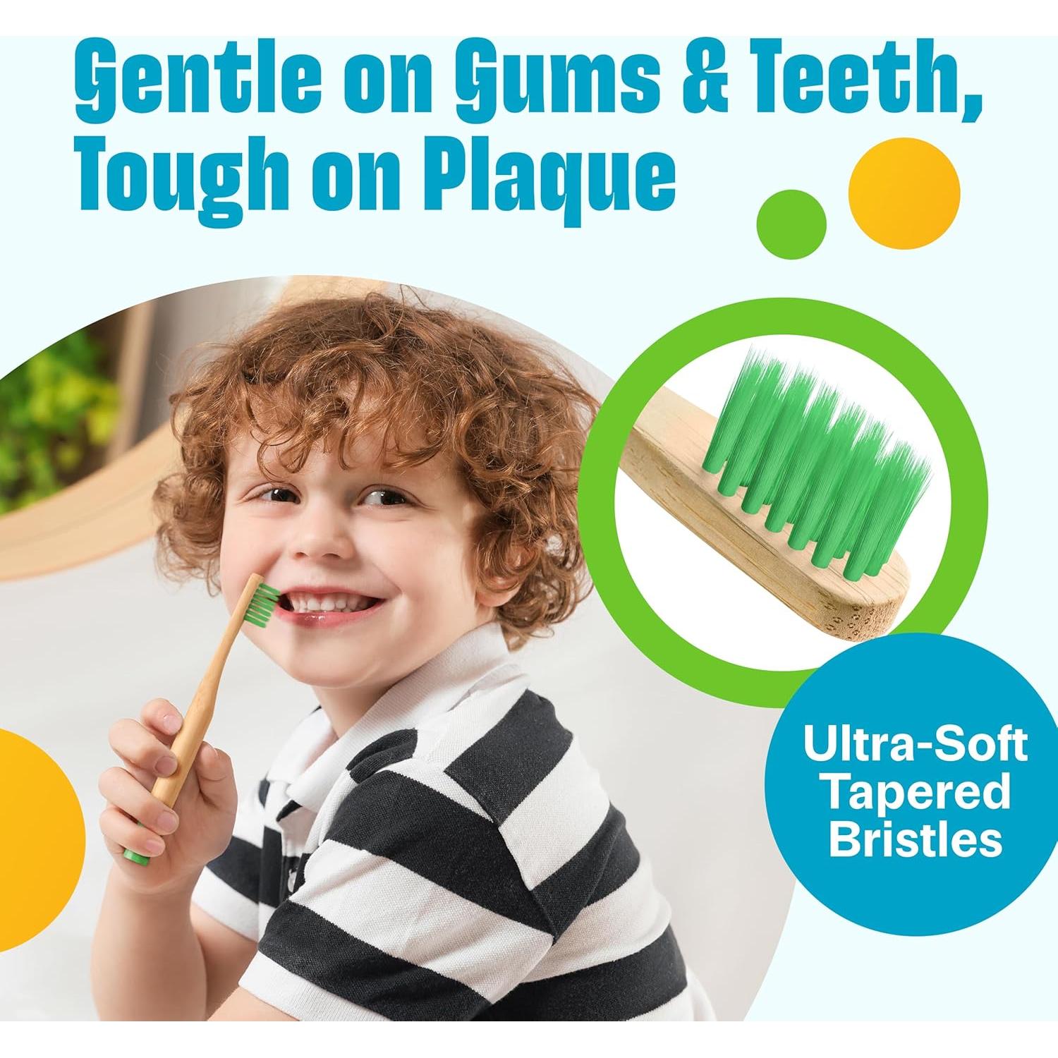 Cepillos de Dientes de Bambú para Niños VIVAGO Paquete 6