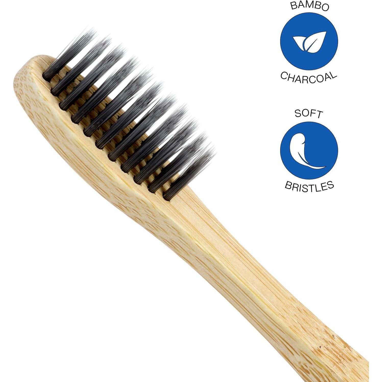 Cepillos de Dientes de Bambú Isshah Ecológicos - Paquete de 8