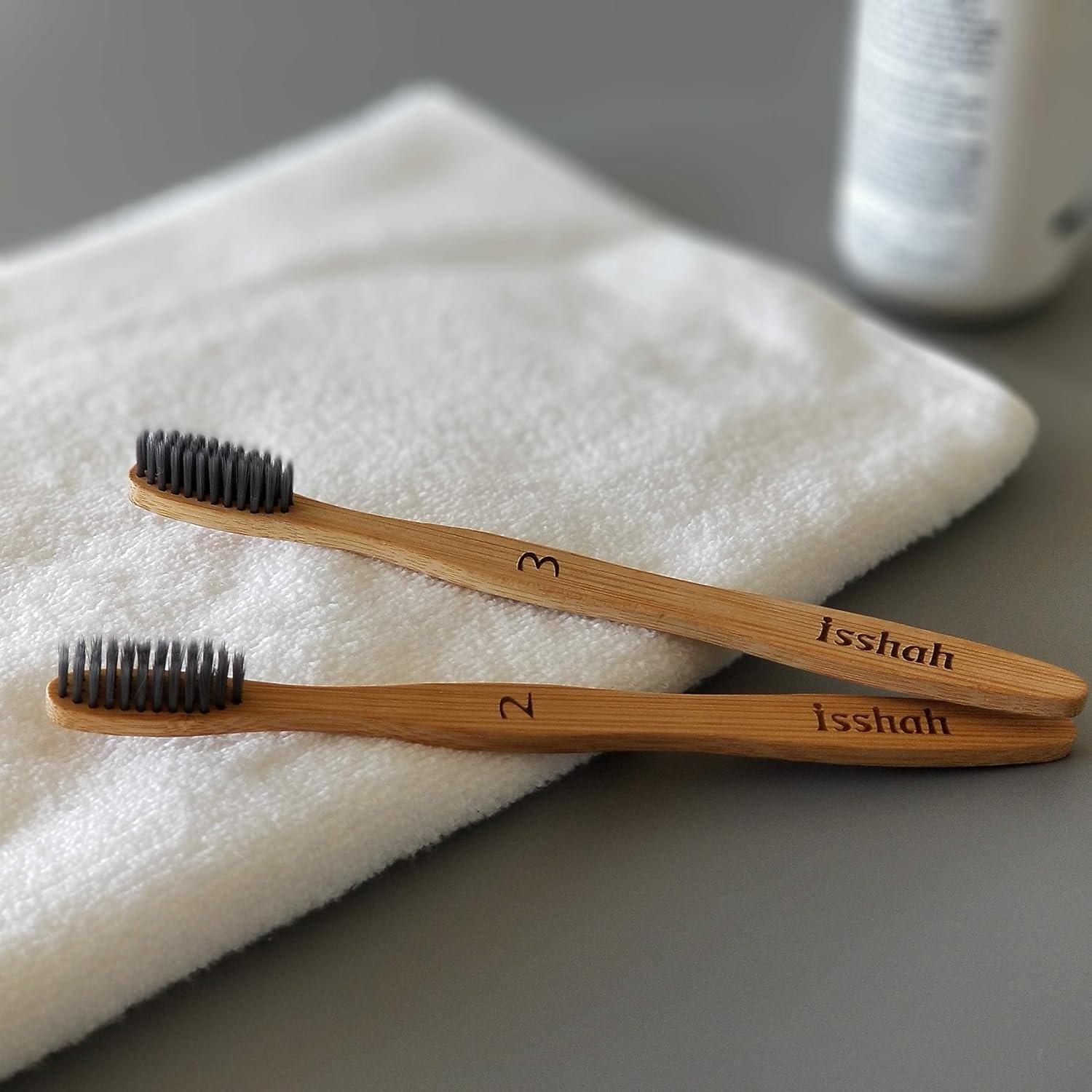 Cepillos de Dientes de Bambú Isshah Ecológicos - Paquete de 8