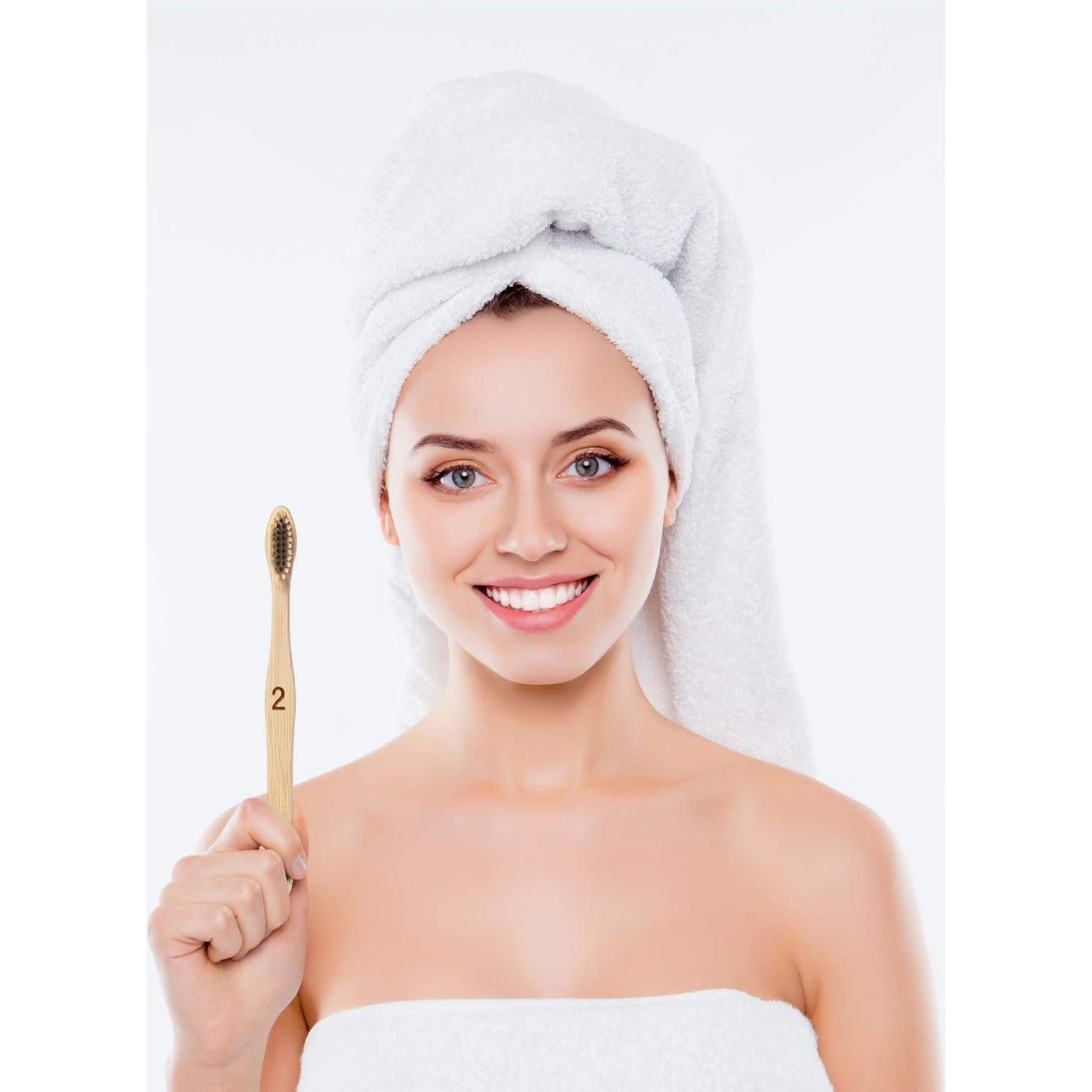 Cepillos de Dientes de Bambú VIVAGO - Suaves y Ecológicos - Paquete de 10