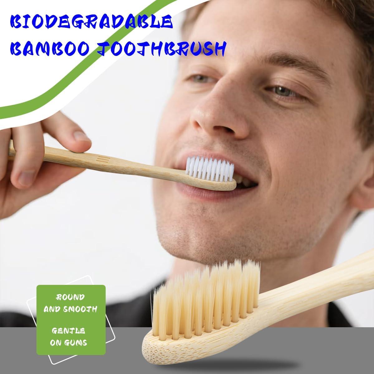 Set de 10 Cepillos de Dientes de Bambú Tooth HaHa - Cerdas Suaves