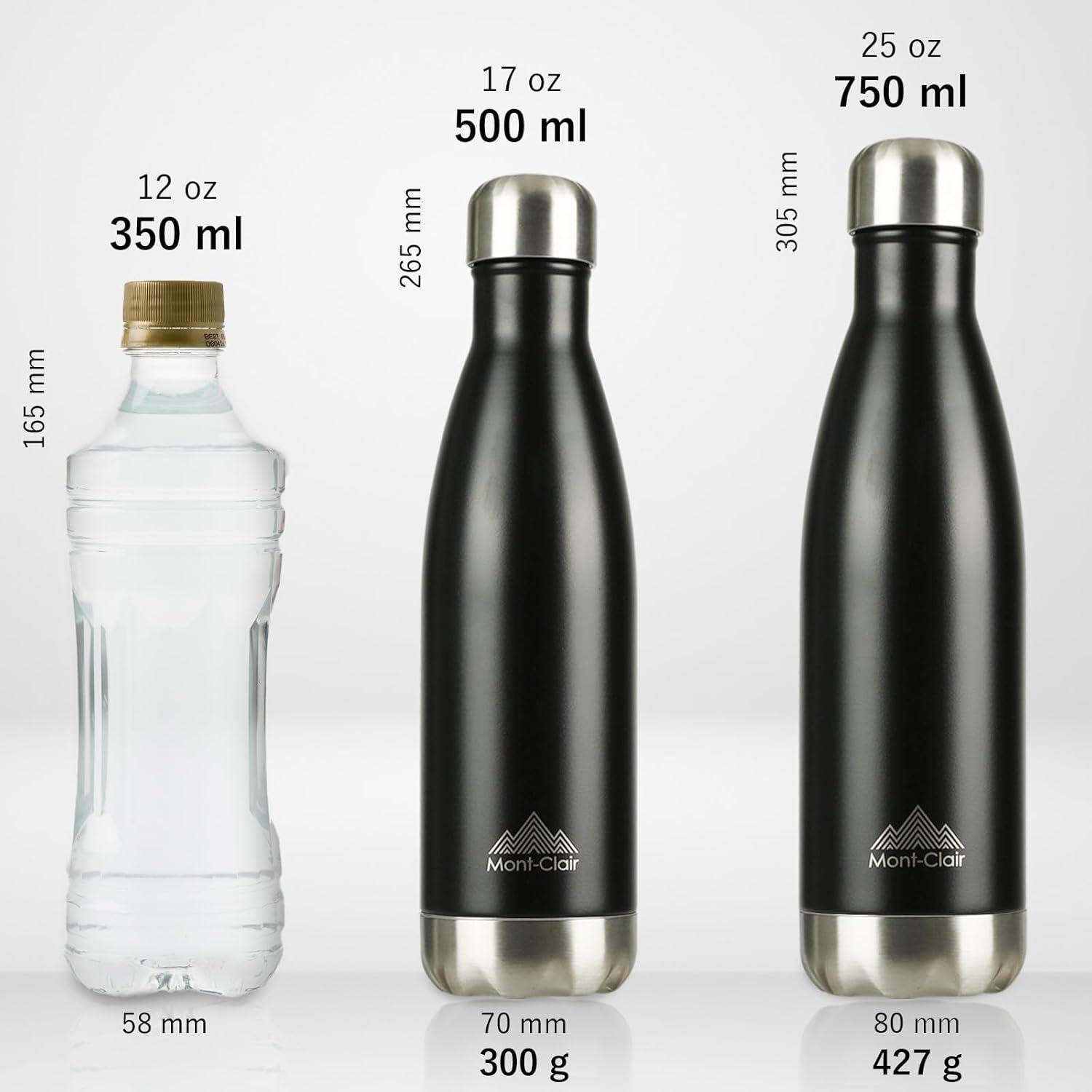 Botella de Agua Mont-Clair 500ML Acero Inoxidable Aislada