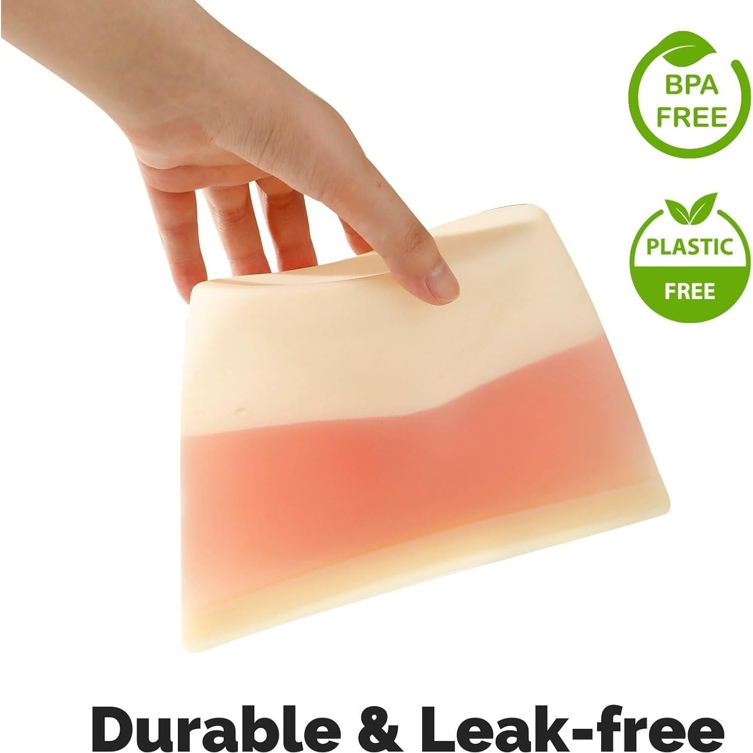 Bolsas de Almacenamiento de Silicona PandaEar 4 Pzas 1008ml 500ml