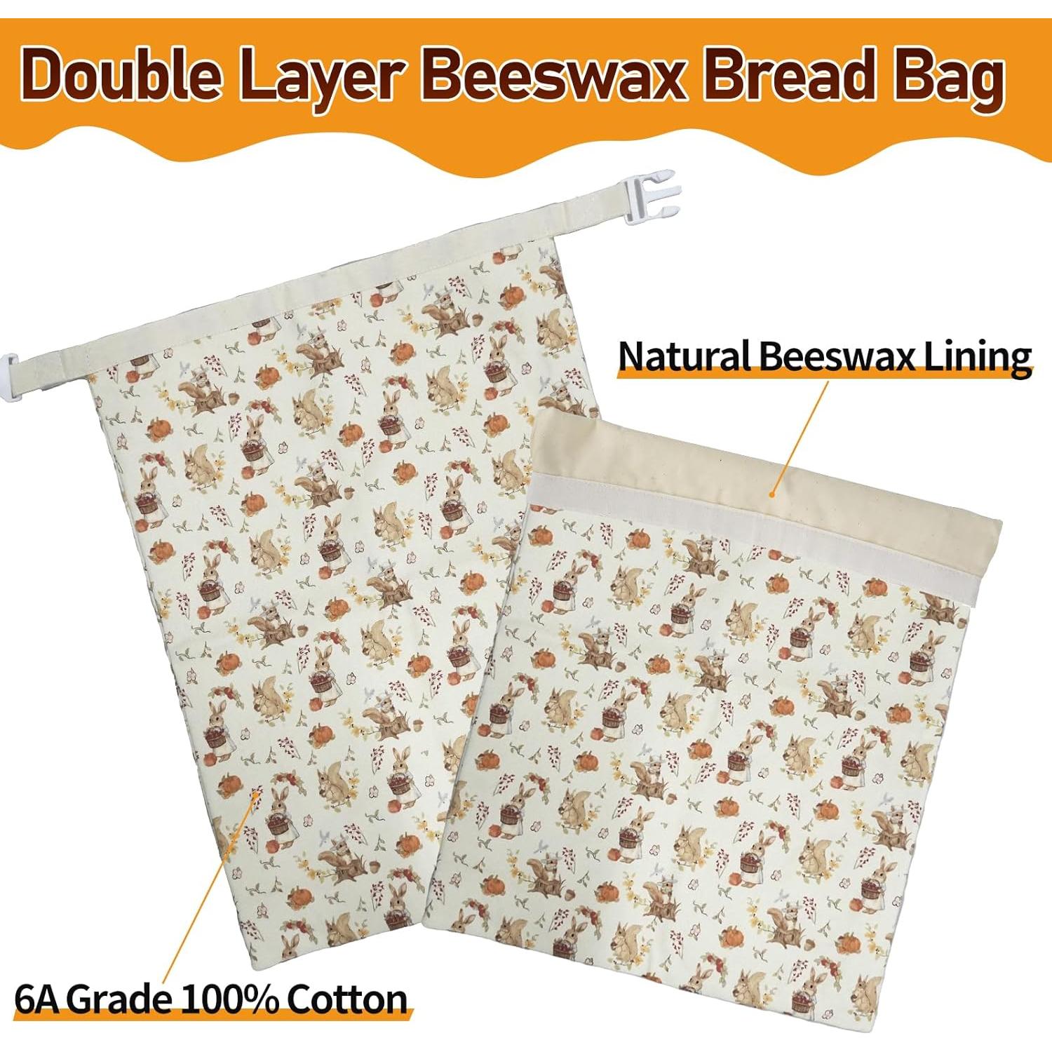 Bolsas de Pan de Cera de Abeja Omndpou 33x43 cm Vintage