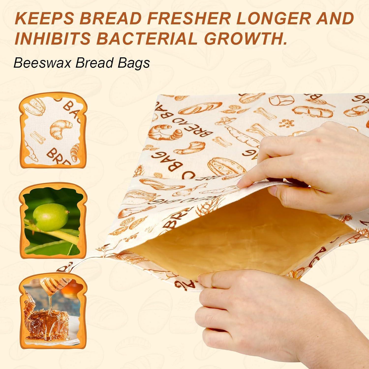 Bolsa de Pan de Cera de Abeja Lasuroa 43x30cm Reutilizable