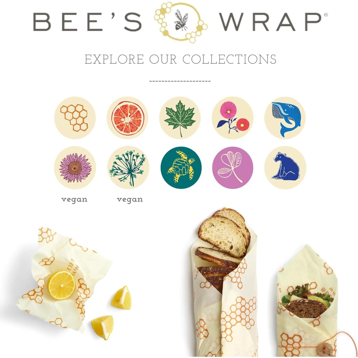 Paquete de 2 Rollos Bee's Wrap Ecológicos 35.56x132.08 cm