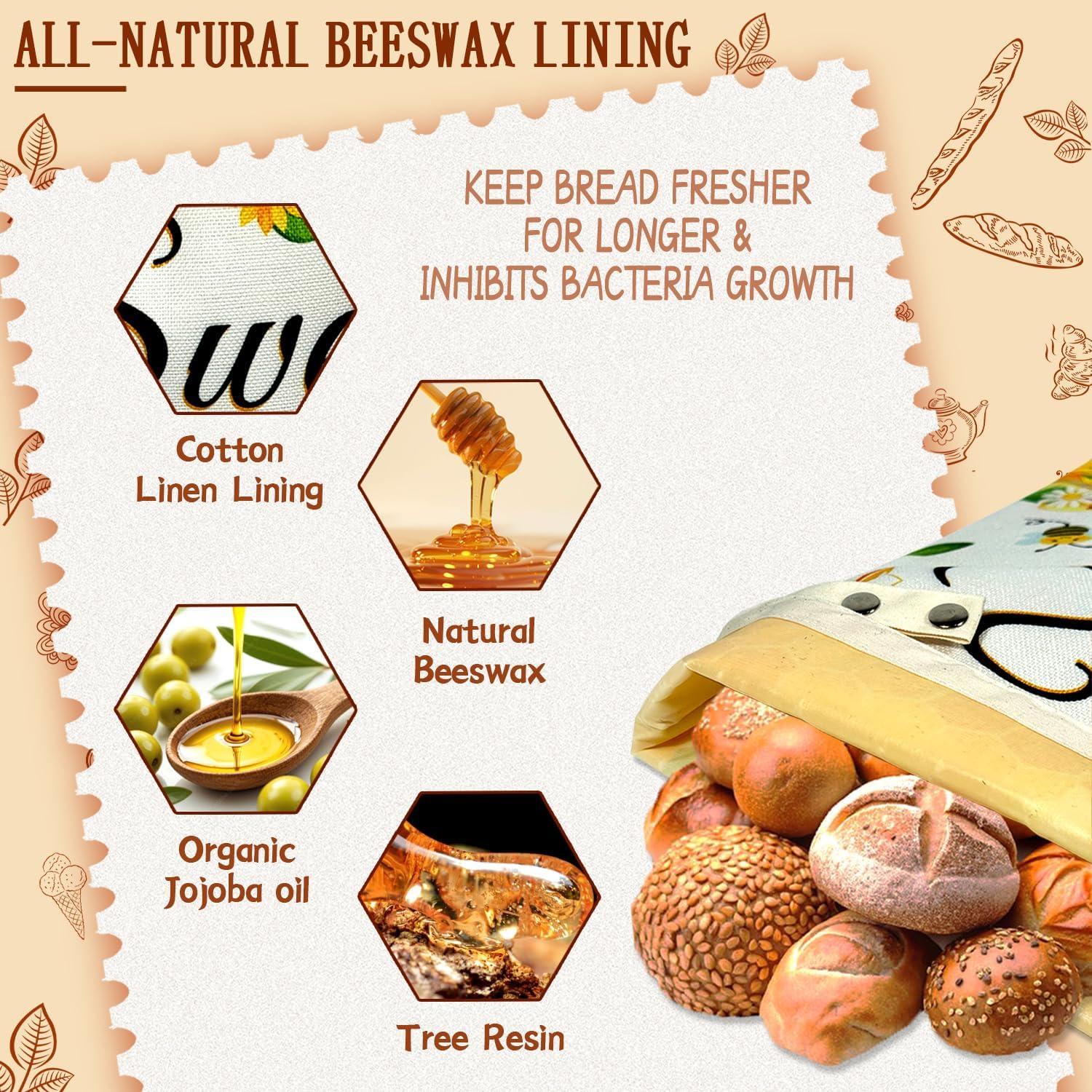 Juego de 2 Bolsas de Pan Reutilizables PACOTK 40.6x31.8cm