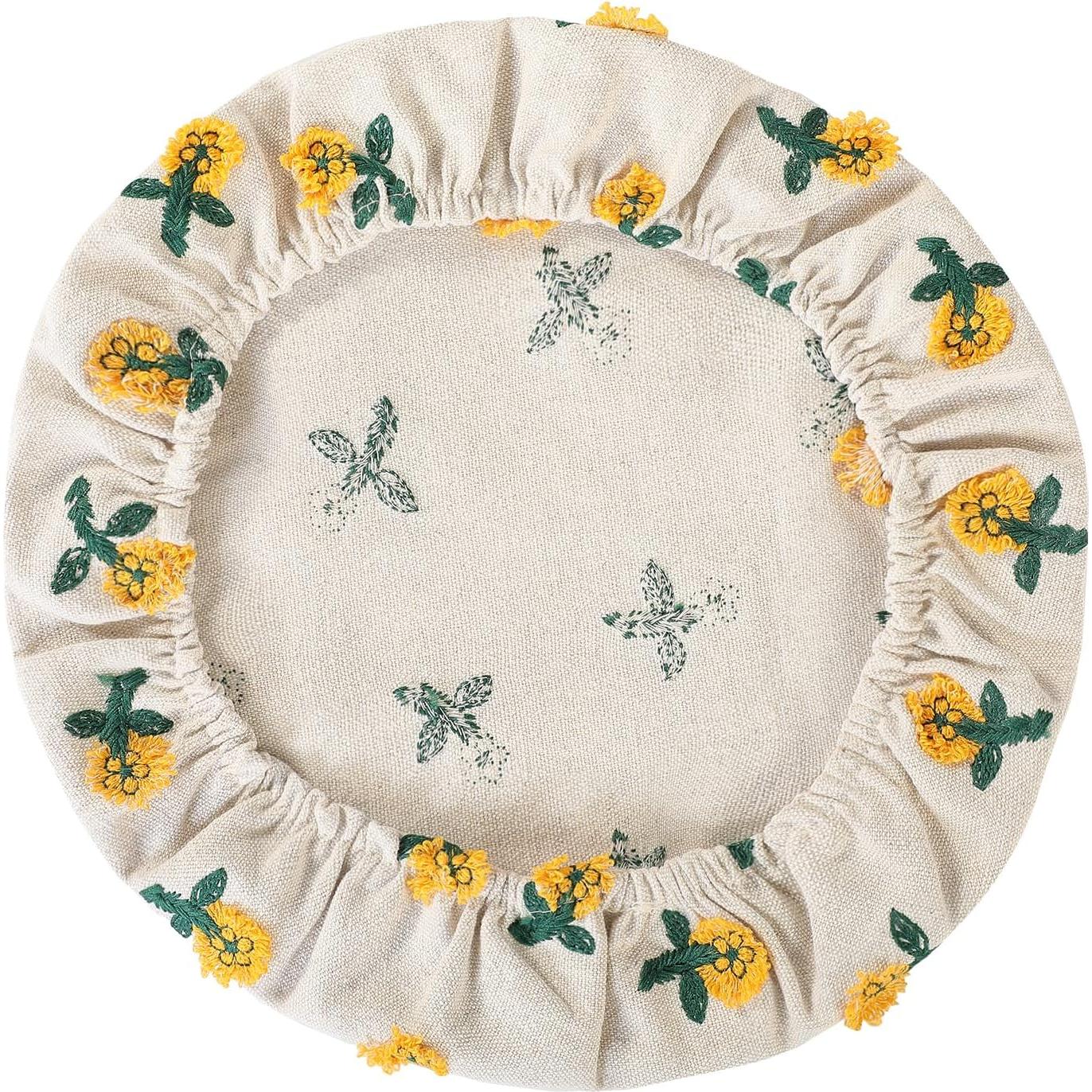 Cubiertas de Tazón Reutilizables Slyitokbhr Lino Bordado 3 Pzas