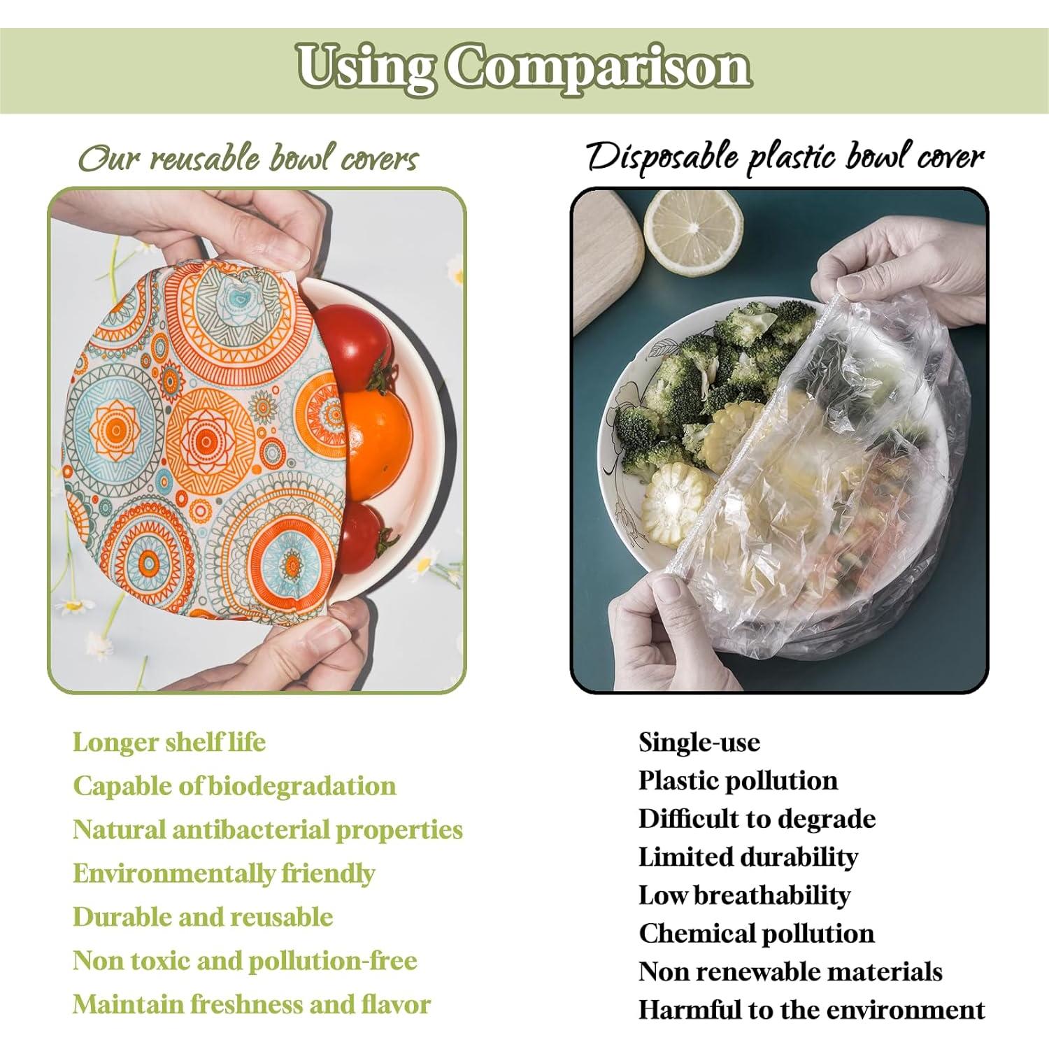 3 Tapas de Tazón Reutilizables GNHUT 12.7cm Ecológicas