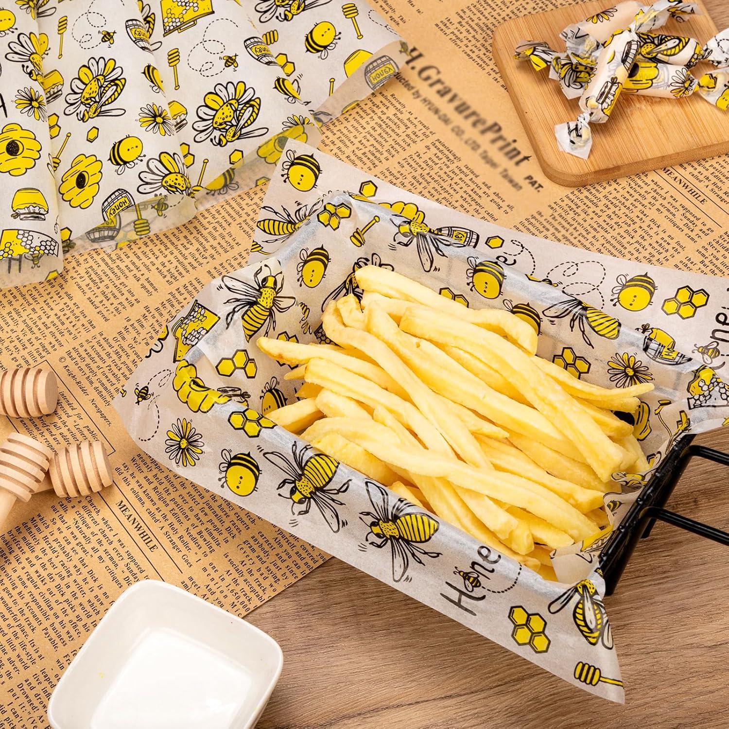 200 Hojas de Papel Encerado KVCSYAW para Comida 21.8x24.9cm