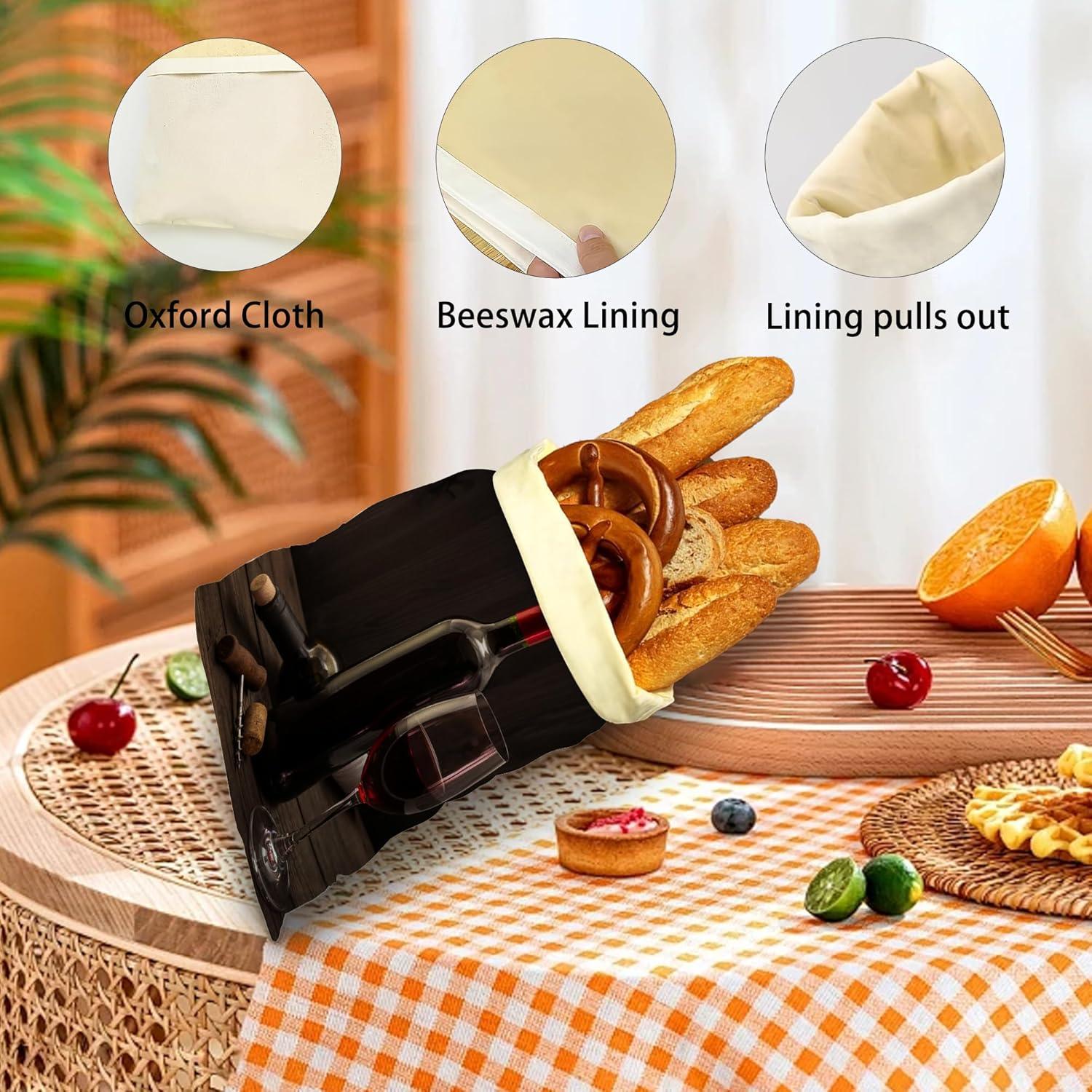 Bolsas de Pan Reutilizables de Cera de Abeja SINENRY - 2 Unidades