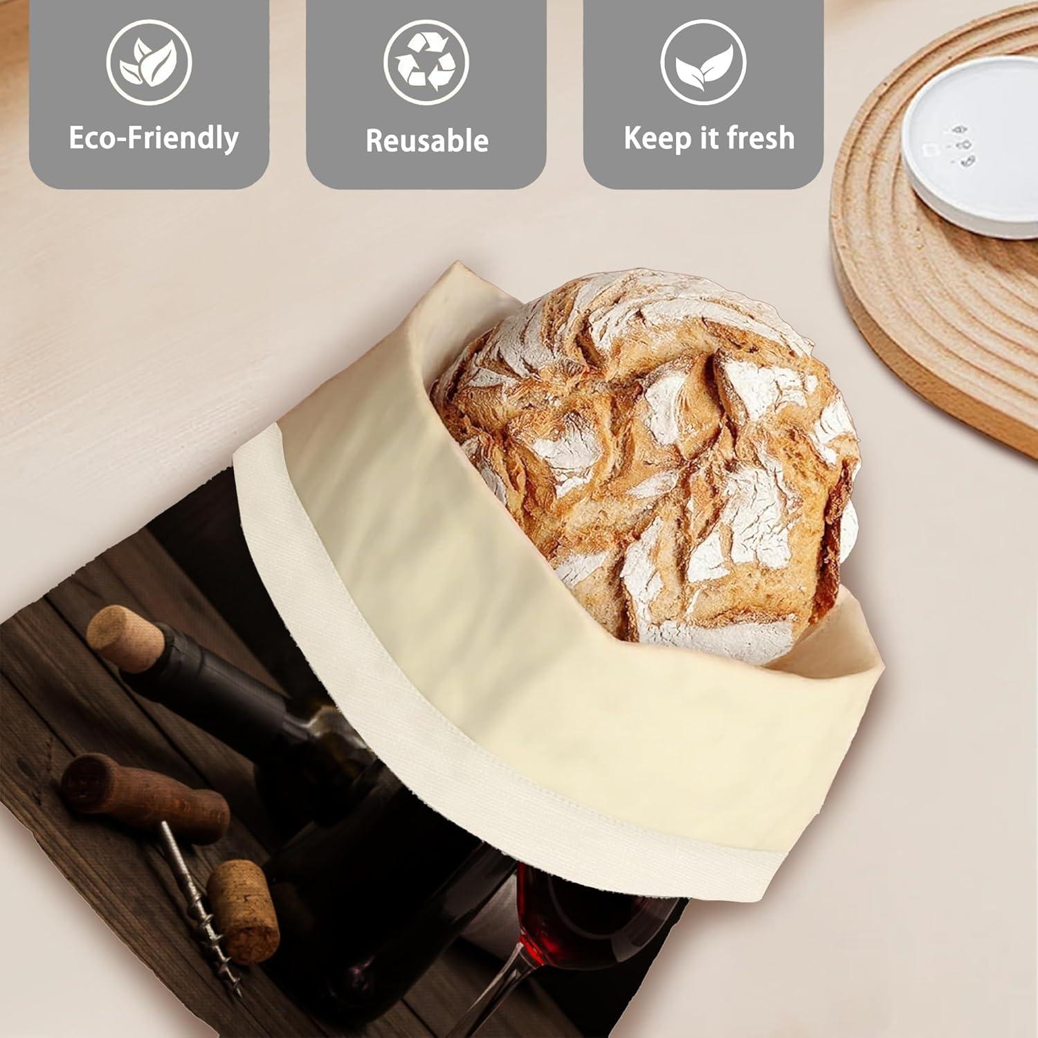 Bolsas de Pan Reutilizables de Cera de Abeja SINENRY - 2 Unidades