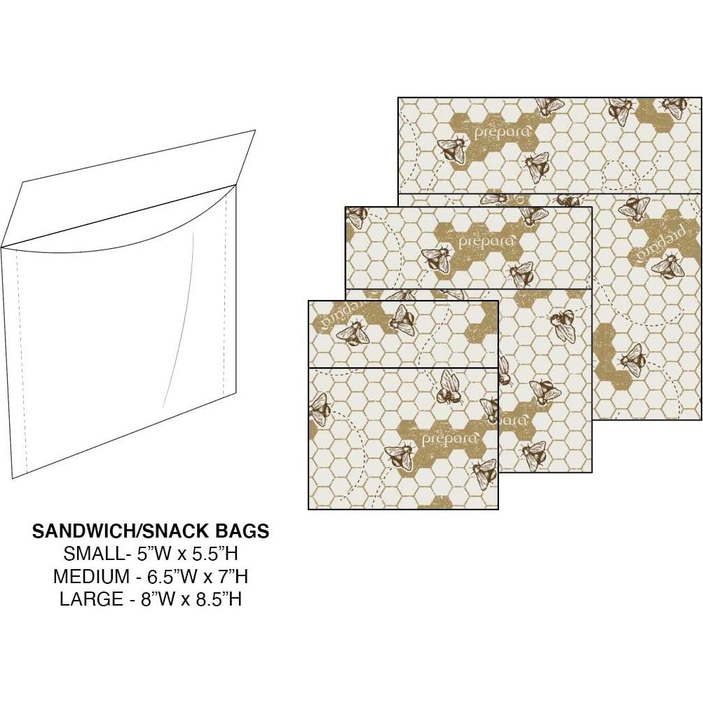 Set de 3 Envolturas de Cera de Abeja Prepara - Reutilizables