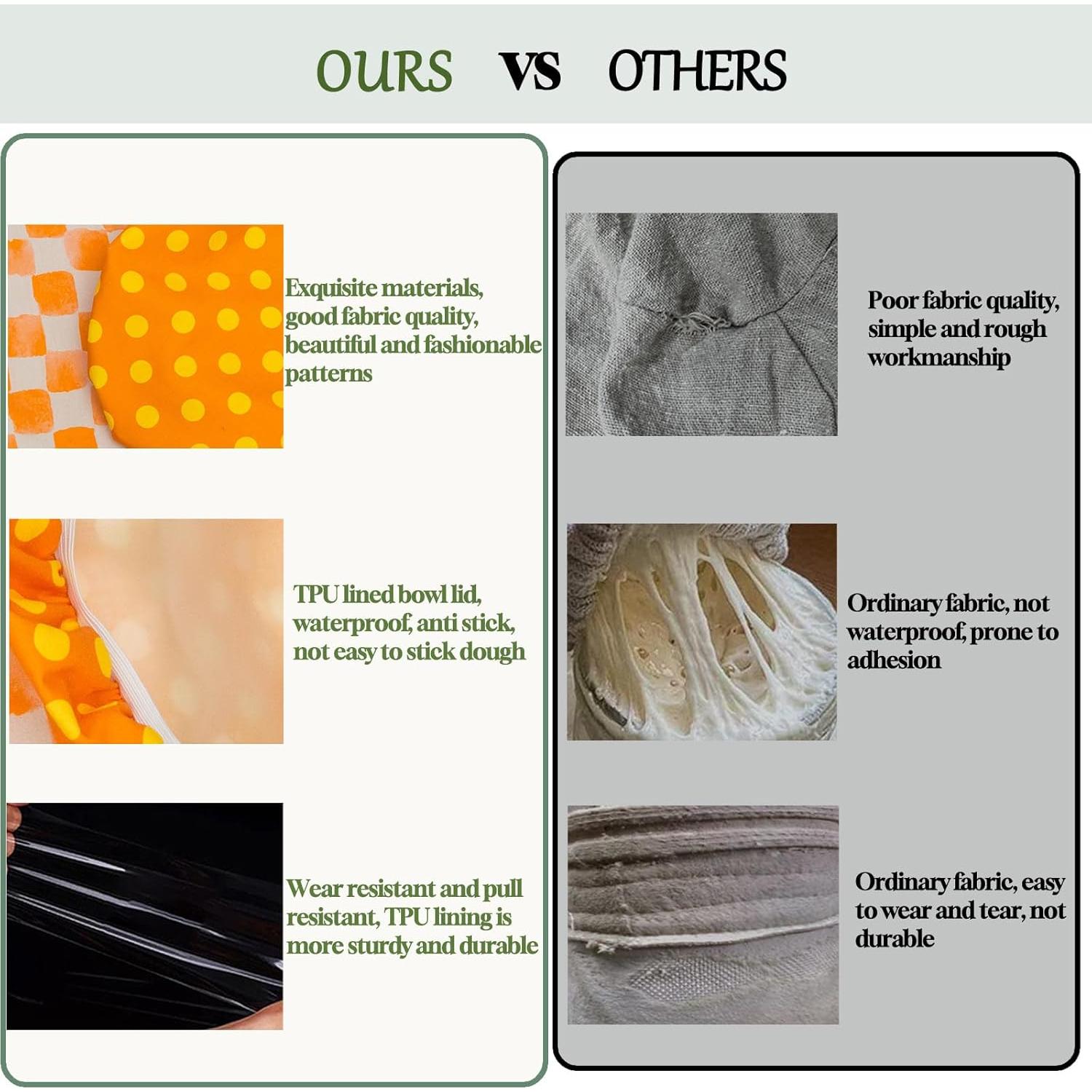 Pack de 2 Cubiertas Ovaladas de 25 cm GNHUT para Masa Madre