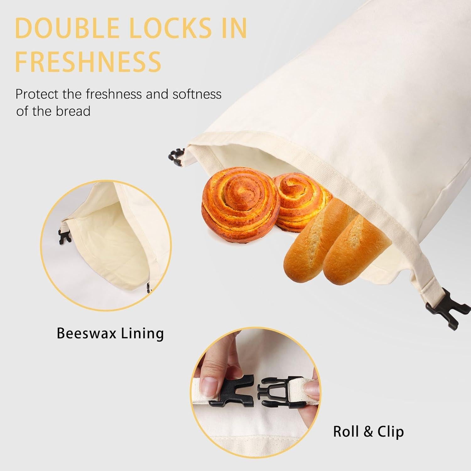 Bolsas de Pan Ecológicas LAKEICUP - 2 Unidades 42.9x34 cm