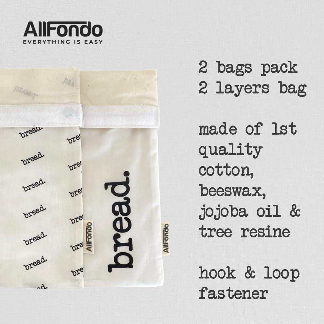 Bolsas Reutilizables de Cera de Abeja ALLFONDO - 2 Paquete