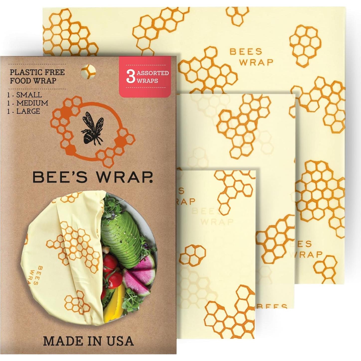 Envolturas de Comida Reutilizables Bee's Wrap - 3 Tamaños